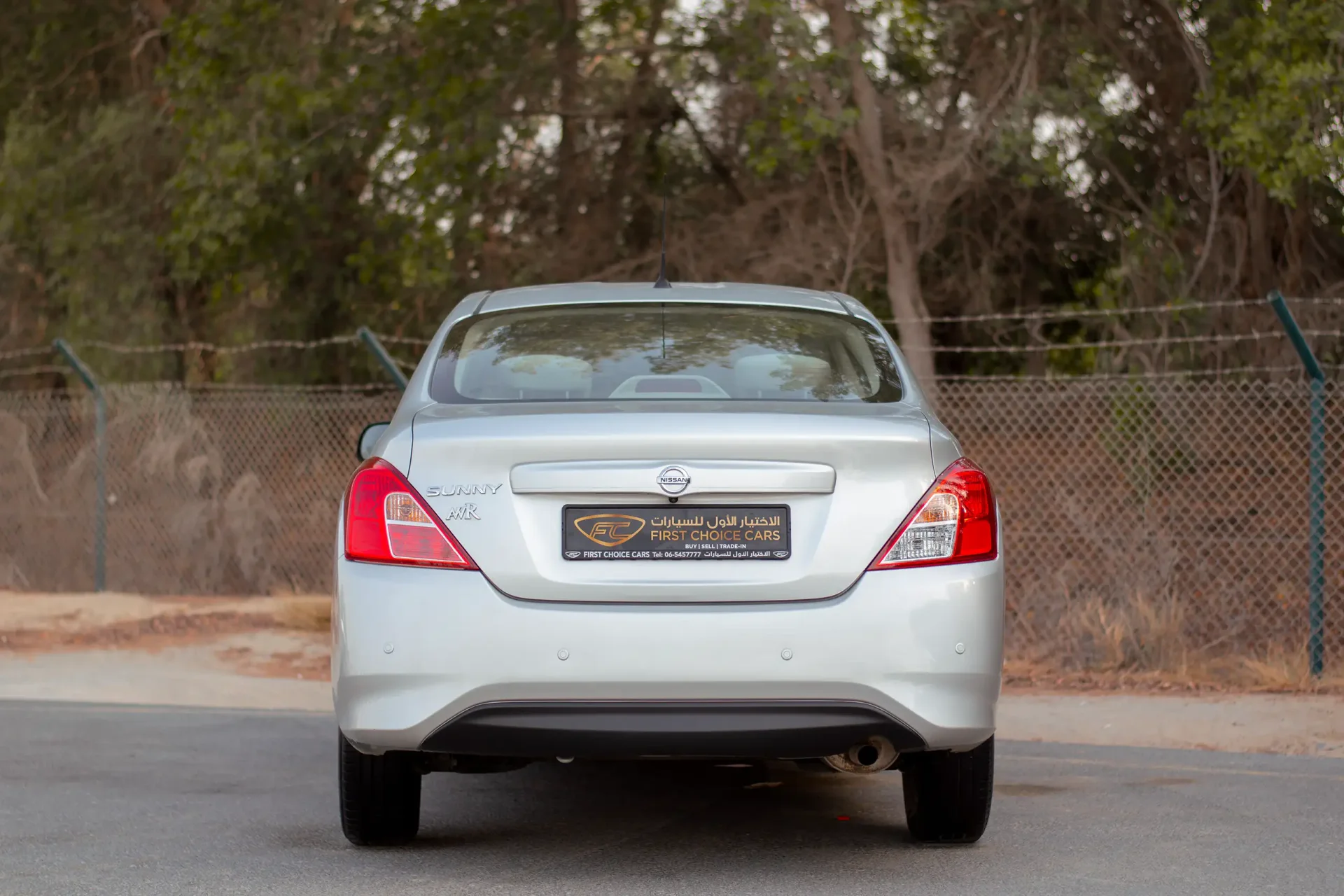 Used 2023 Nissan Sunny SV in Silver – Back/Rear View for Sale at First Choice Cars Dubai Sharjah