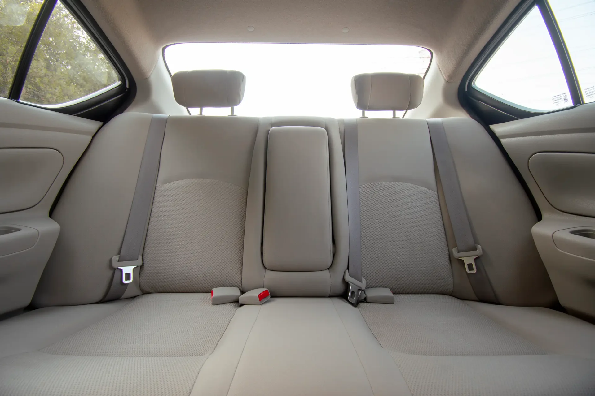 Used 2023 Nissan Sunny SV in Silver – Rear Seat View for Sale at First Choice Cars Dubai Sharjah