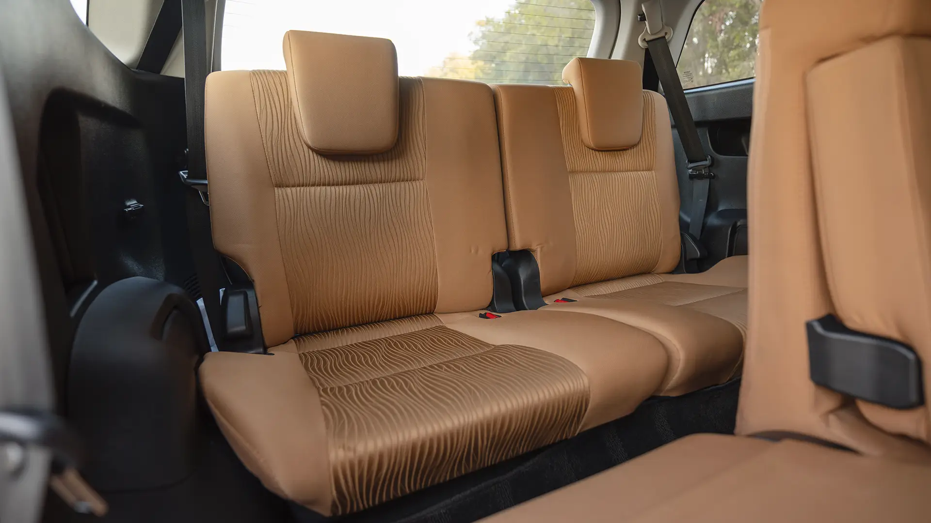 Used 2020 Toyota Fortuner GXR in White – Third Row Right Seat View for Sale at First Choice Cars Dubai Sharjah