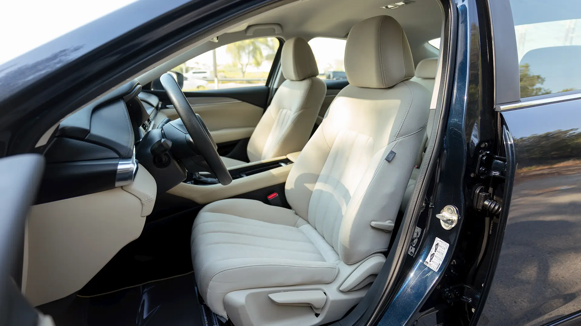 Used 2023 Mazda 6 S Grade in Blue – Front Driver Side Cabin View for Sale at First Choice Cars Dubai Sharjah