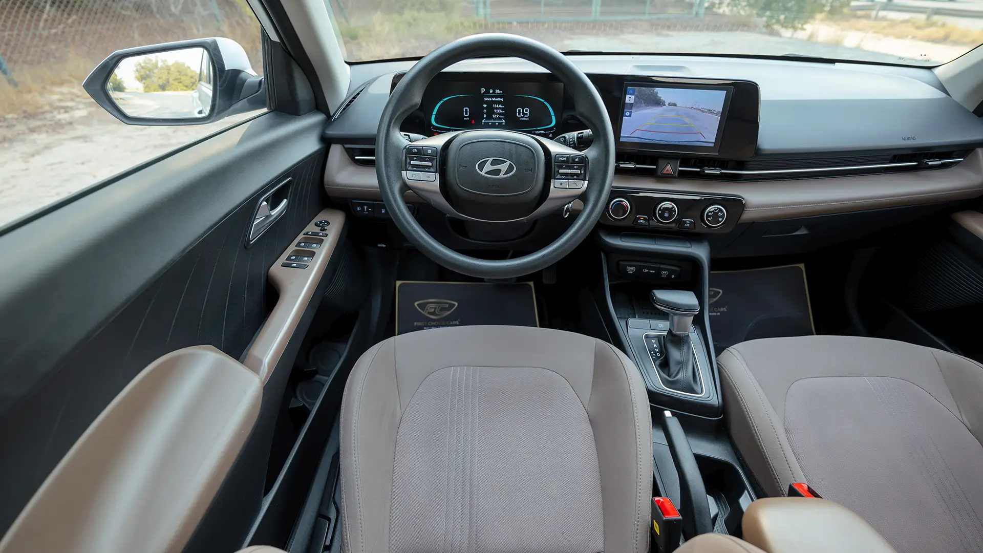 Used 2025 Hyundai Accent Smart in White – Steering Wheel & Instrument Cluster for Sale at First Choice Cars Dubai Sharjah