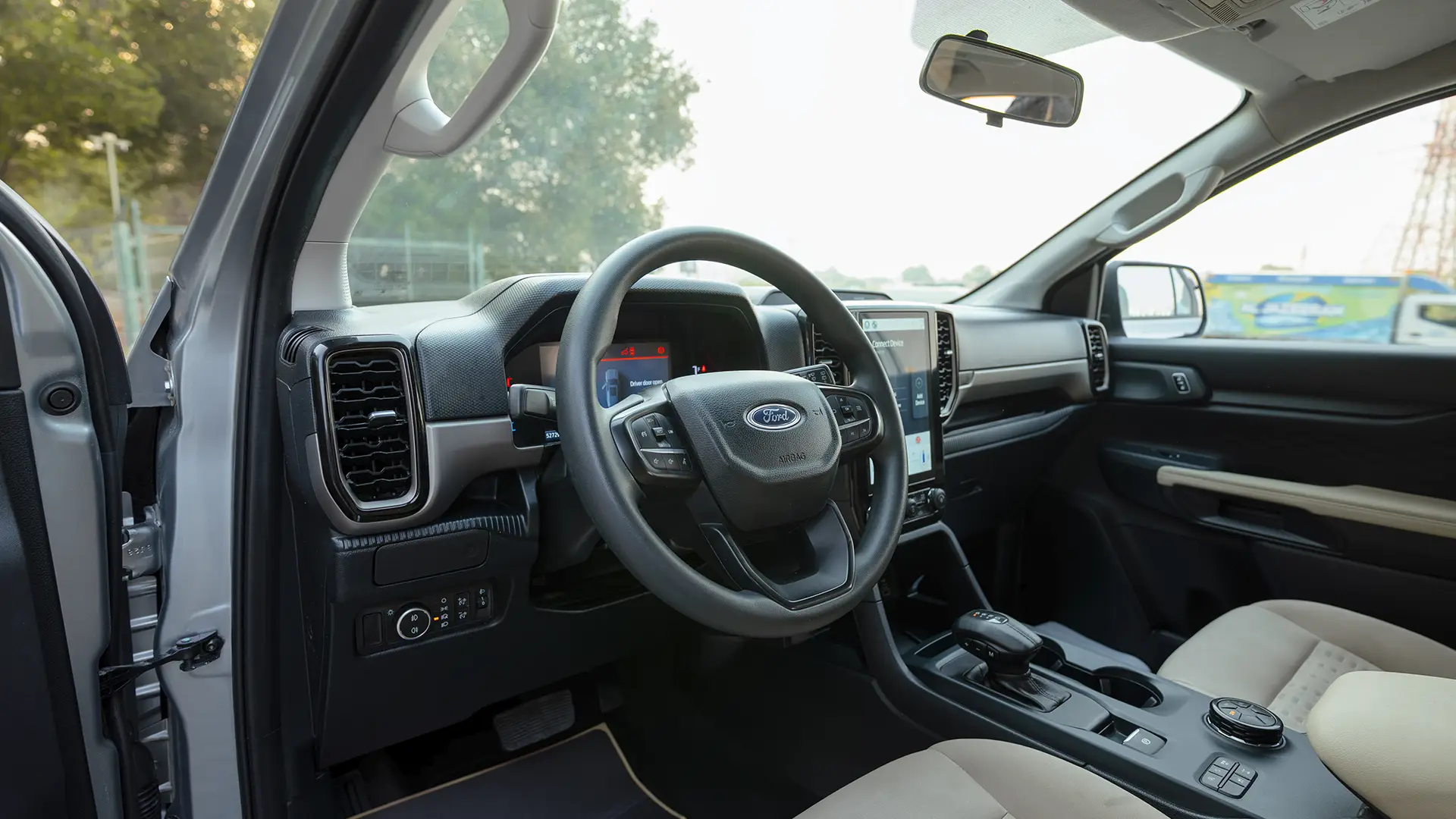 Used 2024 Ford Everest XLS in Silver – Driver Side Dashboard & Steering View for Sale at First Choice Cars Dubai Sharjah