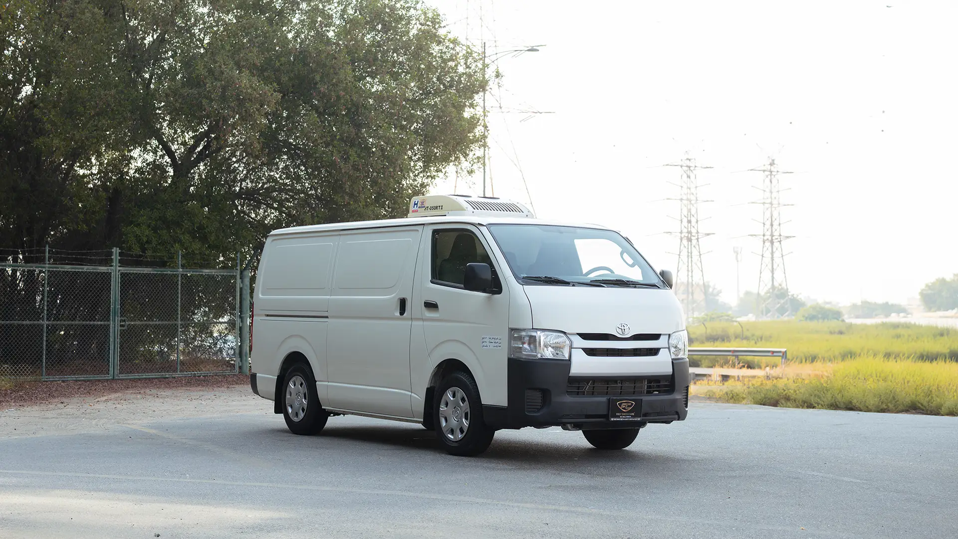 Used 2024 Toyota Hiace GL Standard Roof in White – Right Front Diagonal (45°) View for Sale at First Choice Cars Dubai Sharjah