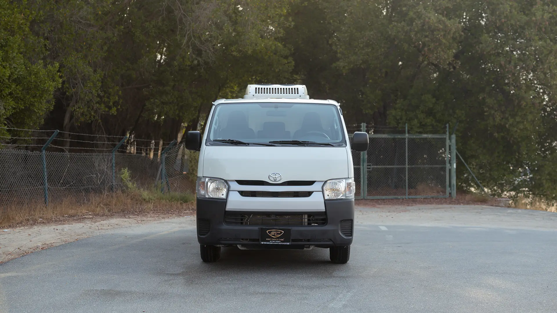 Used 2024 Toyota Hiace GL Standard Roof in White – Front View for Sale at First Choice Cars Dubai Sharjah