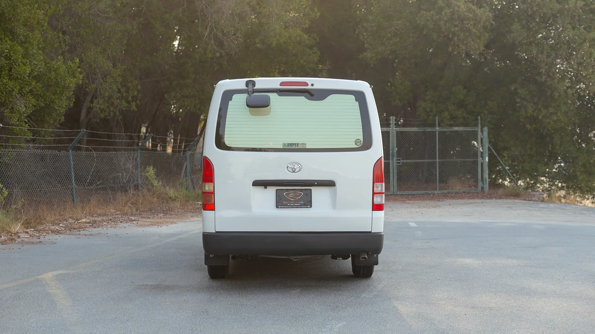 Used 2024 Toyota Hiace GL Standard Roof in White – Back/Rear View for Sale at First Choice Cars Dubai Sharjah