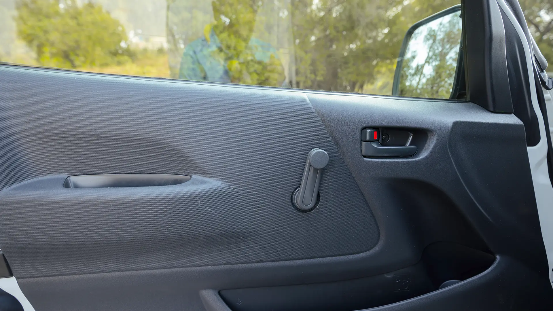Used 2024 Toyota Hiace GL Standard Roof in White – Driver Door Panel Full View for Sale at First Choice Cars Dubai Sharjah