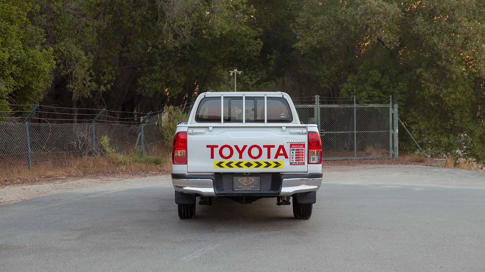 Used 2022 Toyota Hilux GLX Double Cabin in White – Back/Rear View for Sale at First Choice Cars Dubai Sharjah