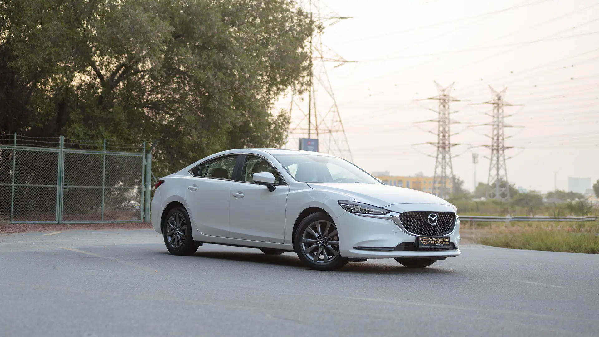 Used 2025 Mazda 6 Pure in White – Right Front Diagonal (45°) View for Sale at First Choice Cars Dubai Sharjah