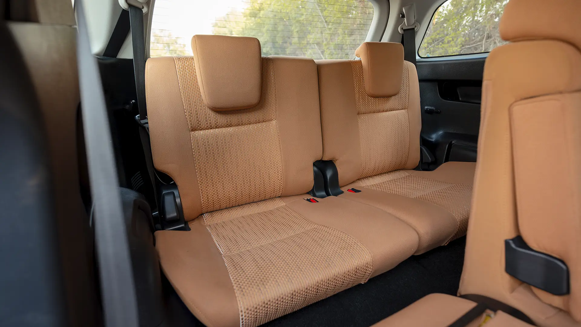 Used 2021 Toyota Fortuner EXR in White – Third Row Right Seat View for Sale at First Choice Cars Dubai Sharjah