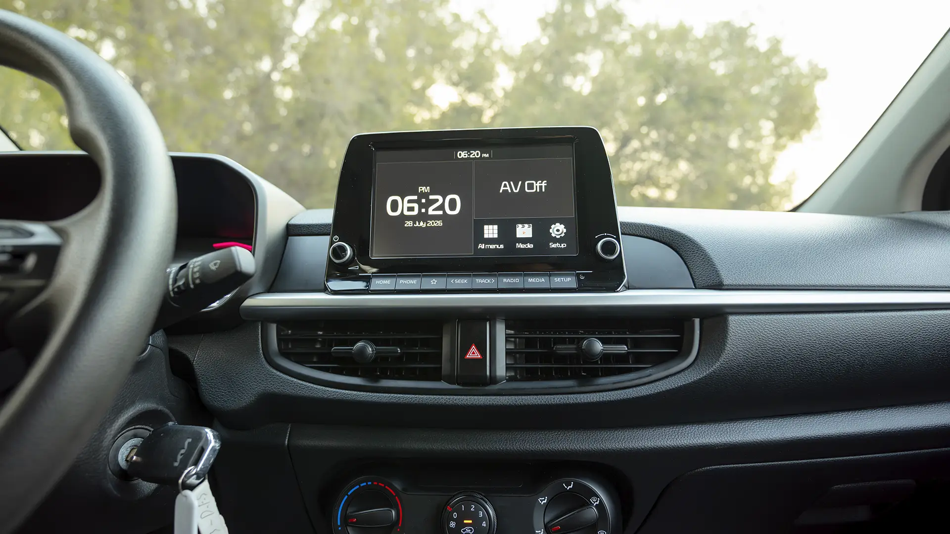 Used 2024 Kia Picanto LX in White – Infotainment / Touchscreen System for Sale at First Choice Cars Dubai Sharjah