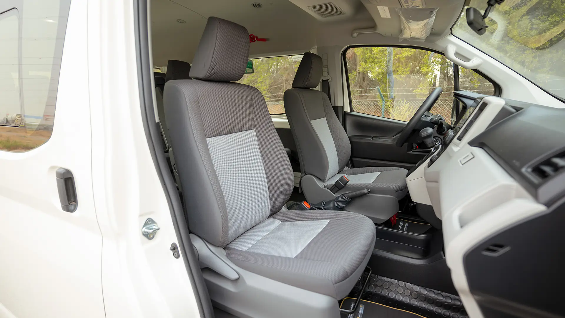 Used 2026 Toyota Hiace GL High Roof in White – Front Passenger Side Cabin View for Sale at First Choice Cars Dubai Sharjah