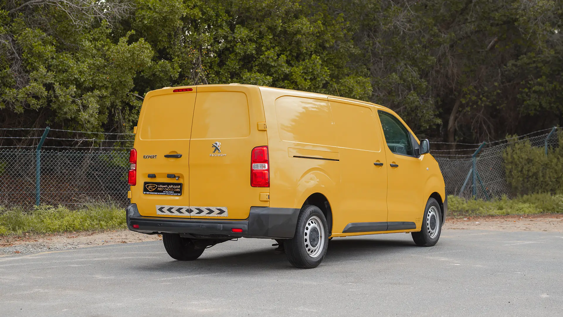 Used 2021 Peugeot Expert L3 in Yellow – Right Back Diagonal (45°) View for Sale at First Choice Cars Dubai Sharjah