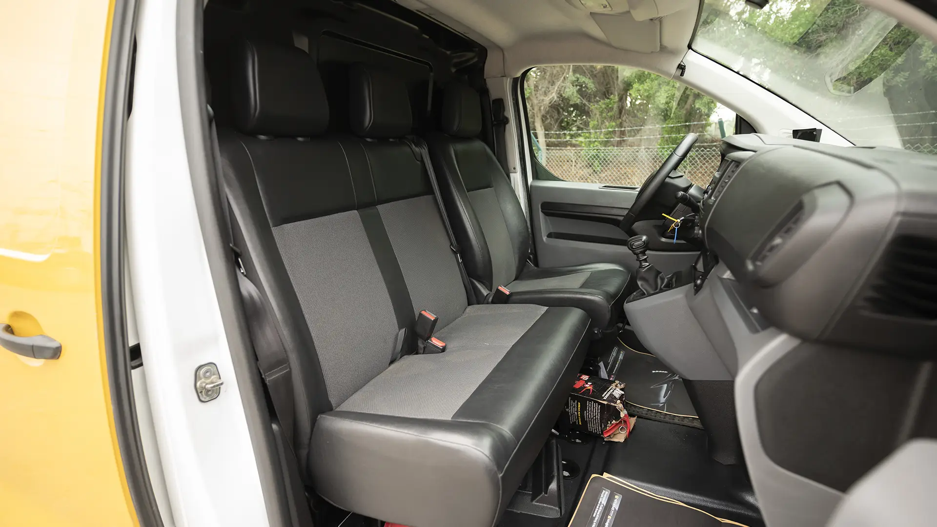 Used 2021 Peugeot Expert L3 in Yellow – Front Passenger Side Cabin View for Sale at First Choice Cars Dubai Sharjah