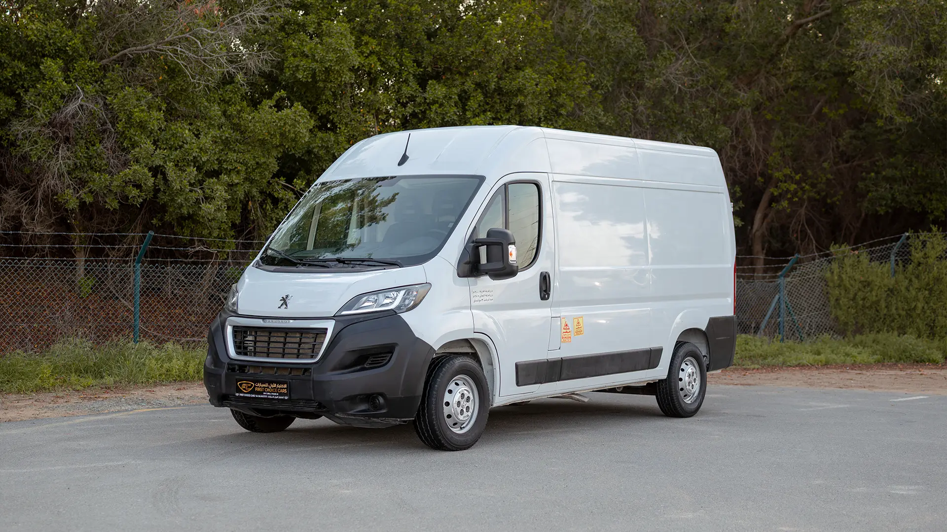 Used 2022 Peugeot Boxer L2h2 in White – Left Front Diagonal (45°) View for Sale at First Choice Cars Dubai Sharjah