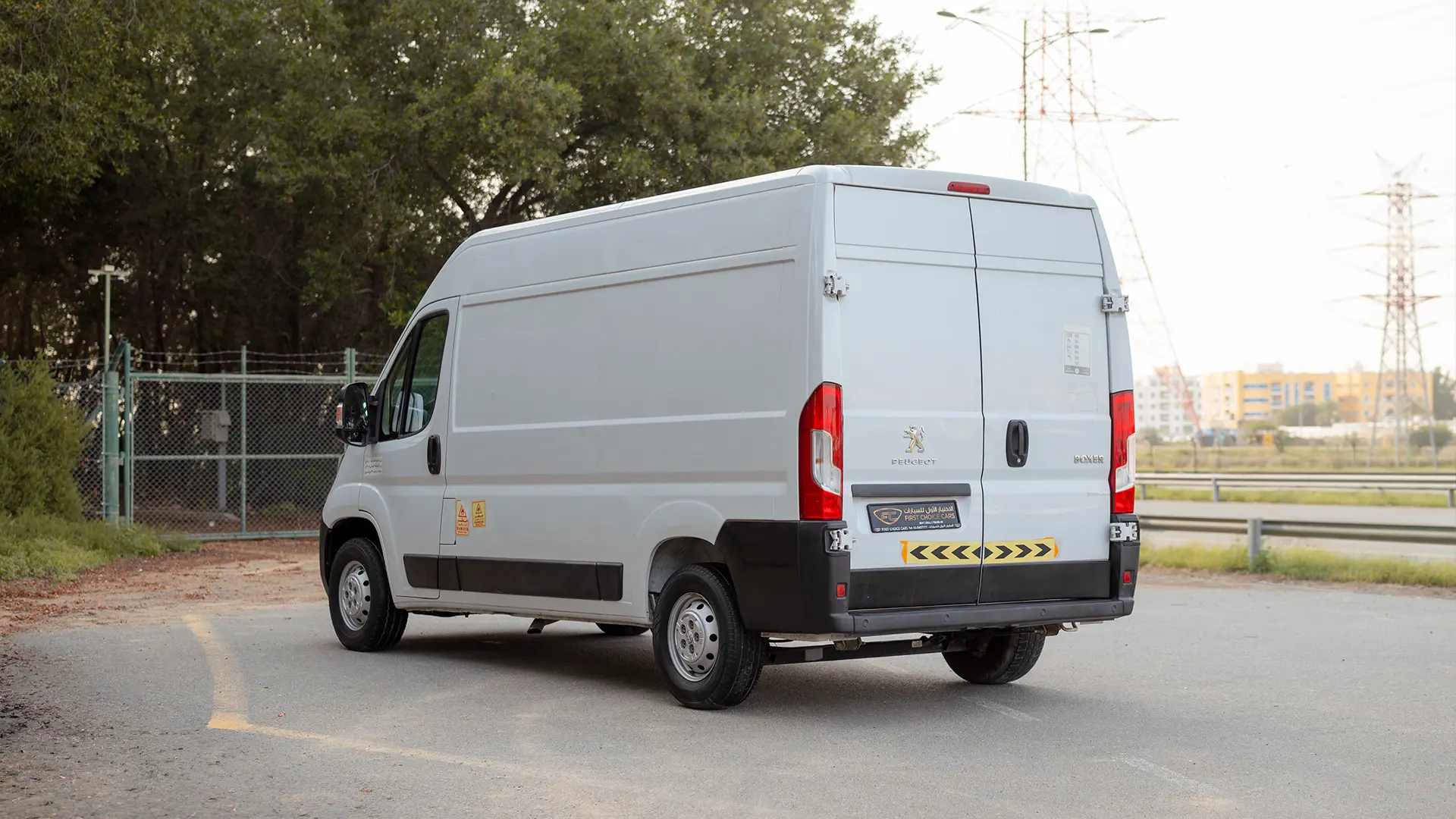 Used 2022 Peugeot Boxer L2h2 in White – Left Back Diagonal (45°) View for Sale at First Choice Cars Dubai Sharjah