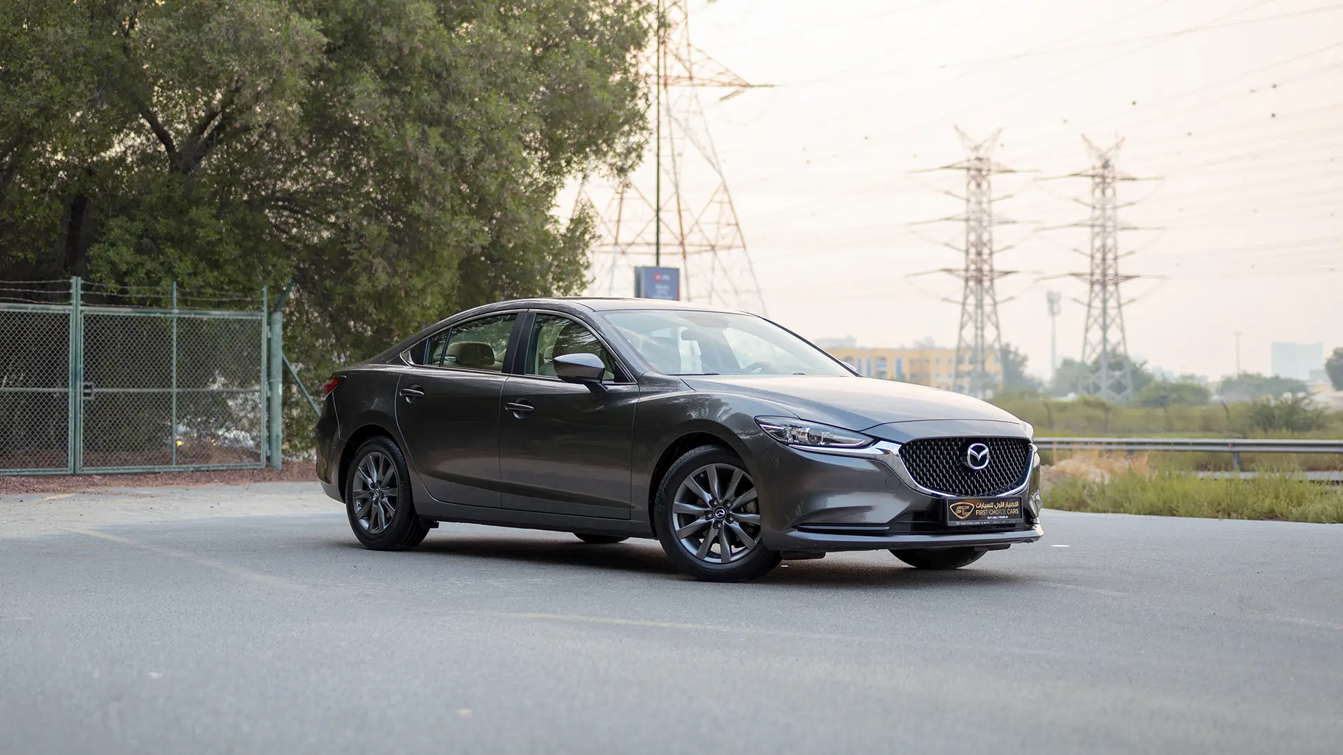 Used 2025 Mazda 6 Pure in Grey – Right Front Diagonal (45°) View for Sale at First Choice Cars Dubai Sharjah