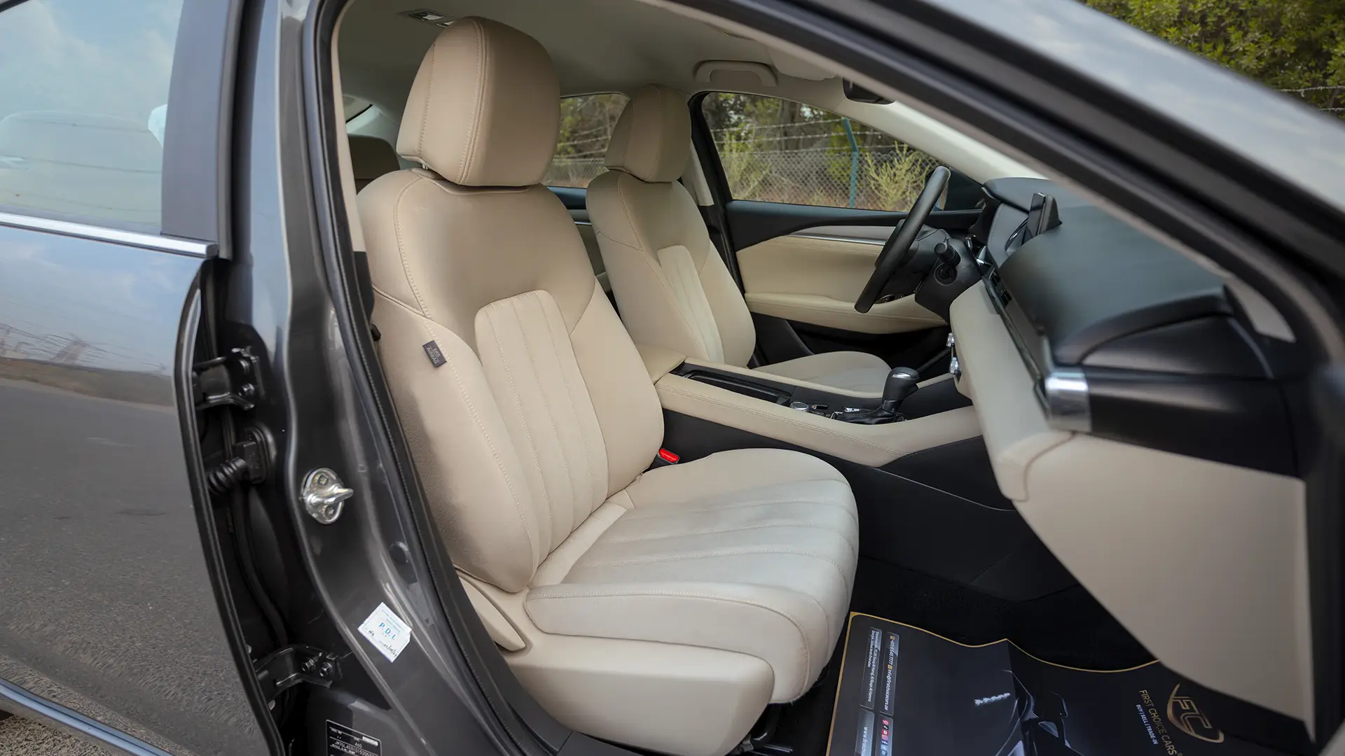 Used 2025 Mazda 6 Pure in Grey – Front Passenger Side Cabin View for Sale at First Choice Cars Dubai Sharjah