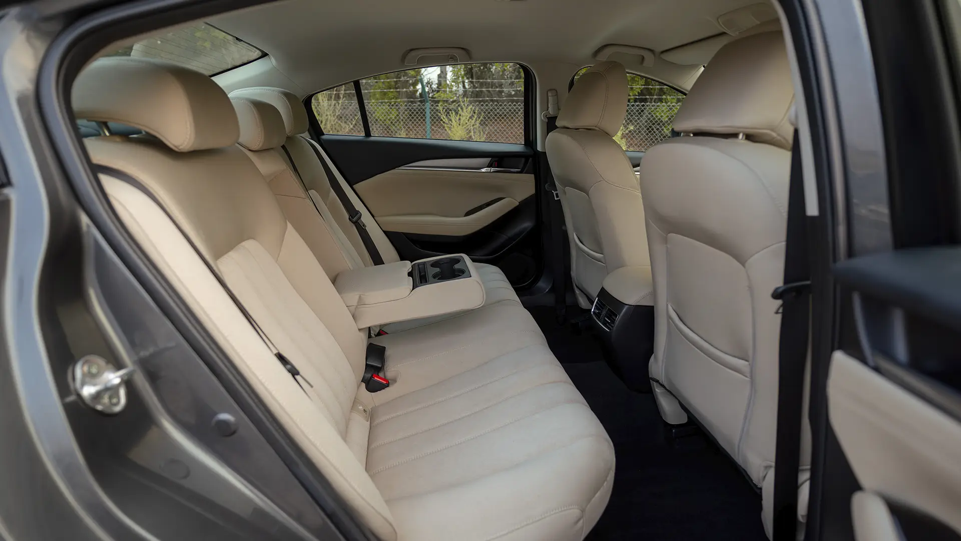 Used 2025 Mazda 6 Pure in Grey – Rear Passenger Side Cabin View for Sale at First Choice Cars Dubai Sharjah