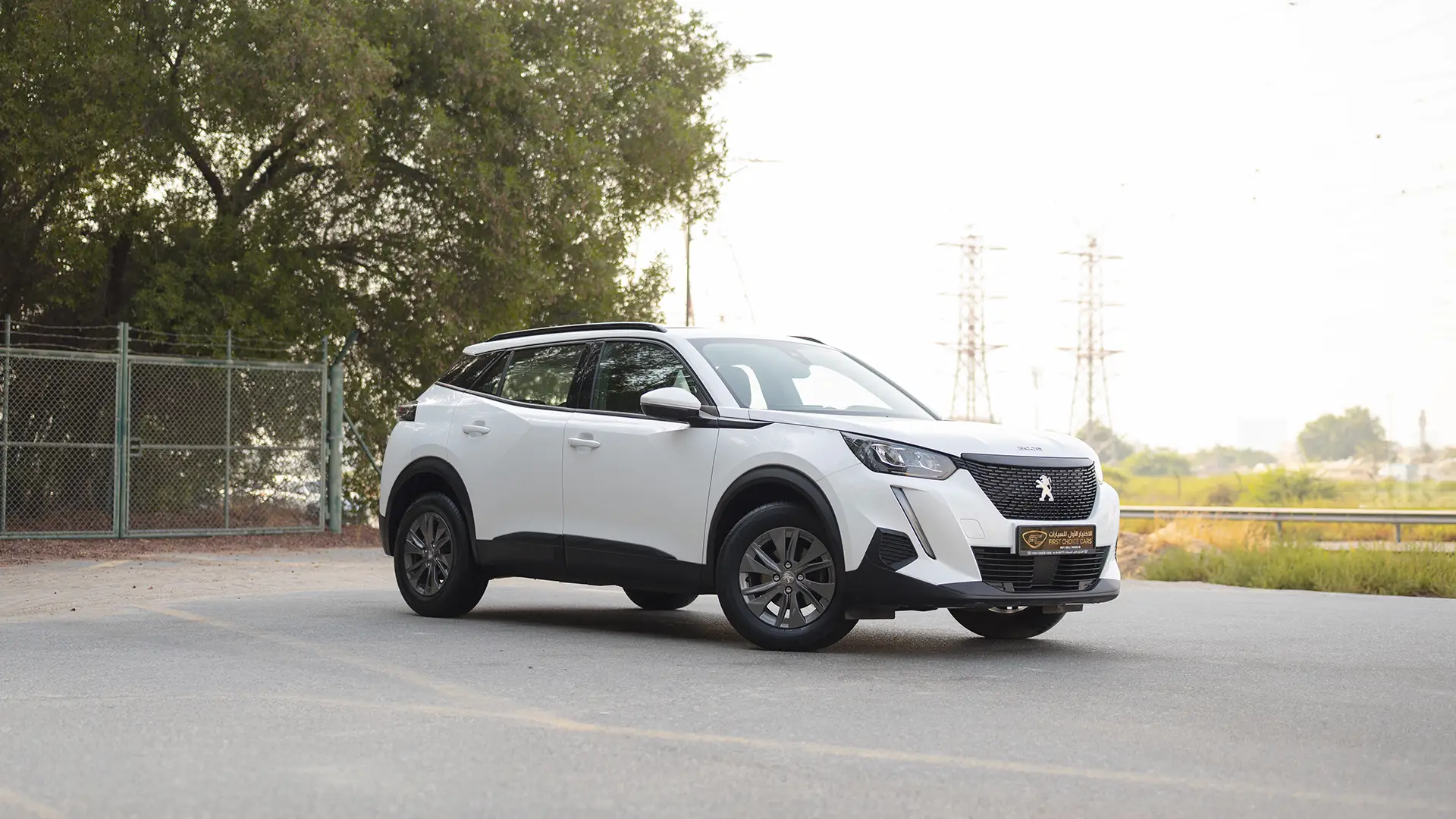 Used 2022 Peugeot 2008 Active in White – Right Front Diagonal (45°) View for Sale at First Choice Cars Dubai Sharjah