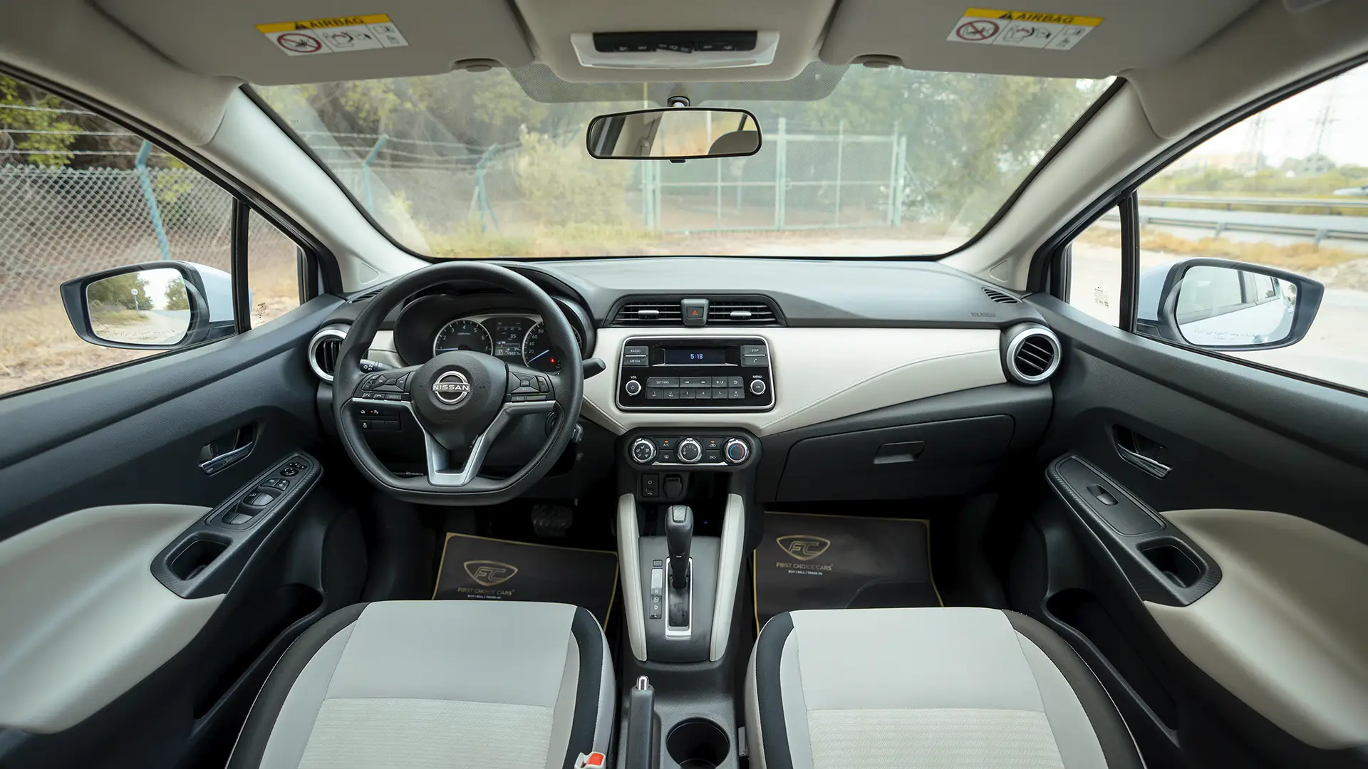 Used 2024 Nissan Sunny S in Grey – Front Cabin / Dashboard Full View for Sale at First Choice Cars Dubai Sharjah