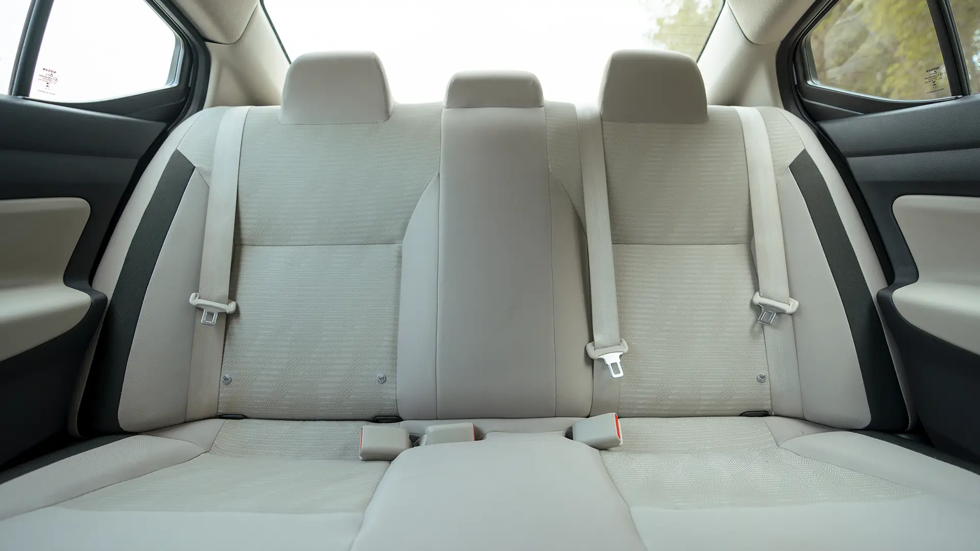 Used 2024 Nissan Sunny S in Grey – Rear Seat View for Sale at First Choice Cars Dubai Sharjah