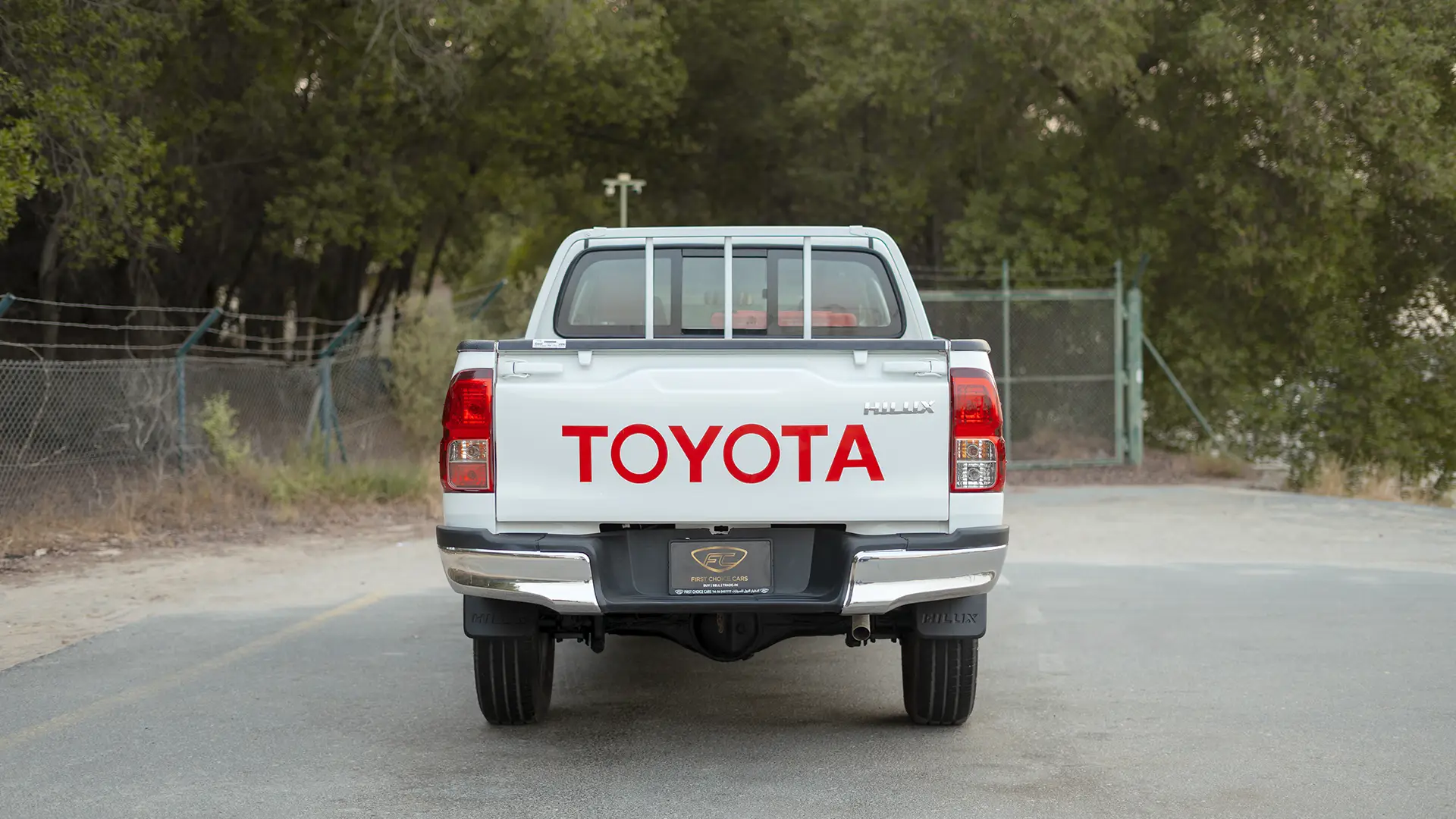 Used 2022 Toyota Hilux GLX Double Cabin in White – Back/Rear View for Sale at First Choice Cars Dubai Sharjah
