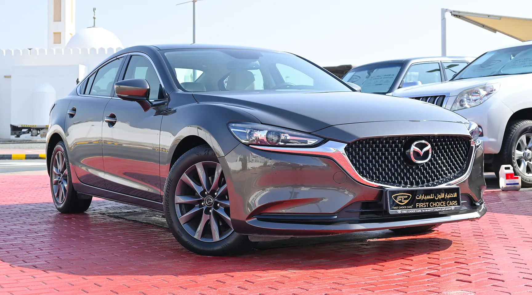 Used 2019 Mazda 6 S Grade Grey – Right Front Diagonal (45°) View at First Choice Cars Sharjah