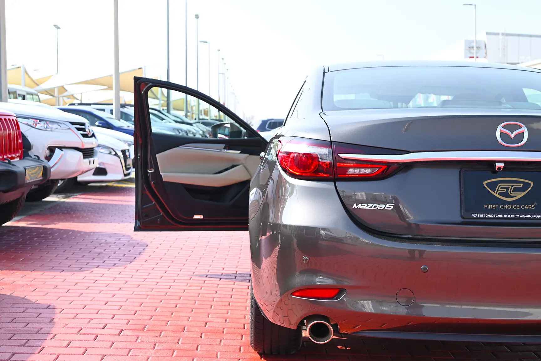 Used 2019 Mazda 6 S Grade Grey – Taillight Close-up at First Choice Cars Sharjah