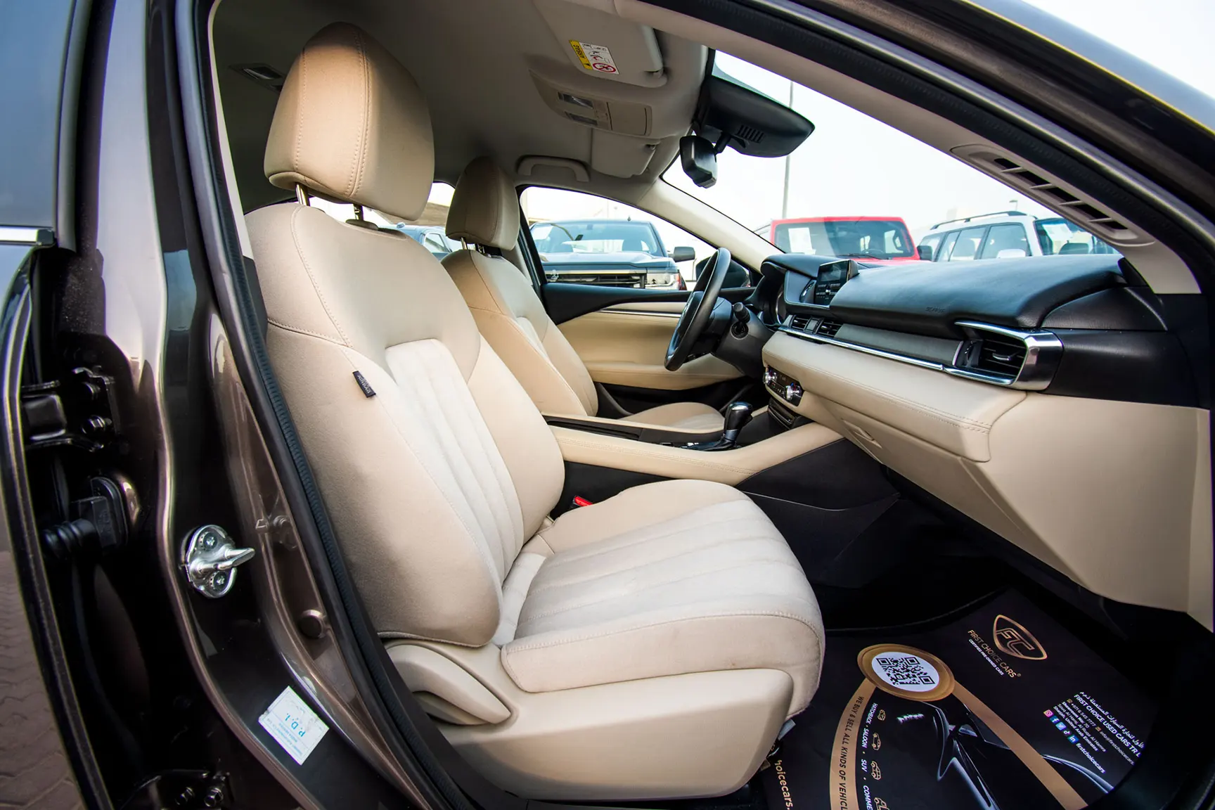 Used 2019 Mazda 6 S Grade Grey – Front Driver Side Cabin View at First Choice Cars Sharjah