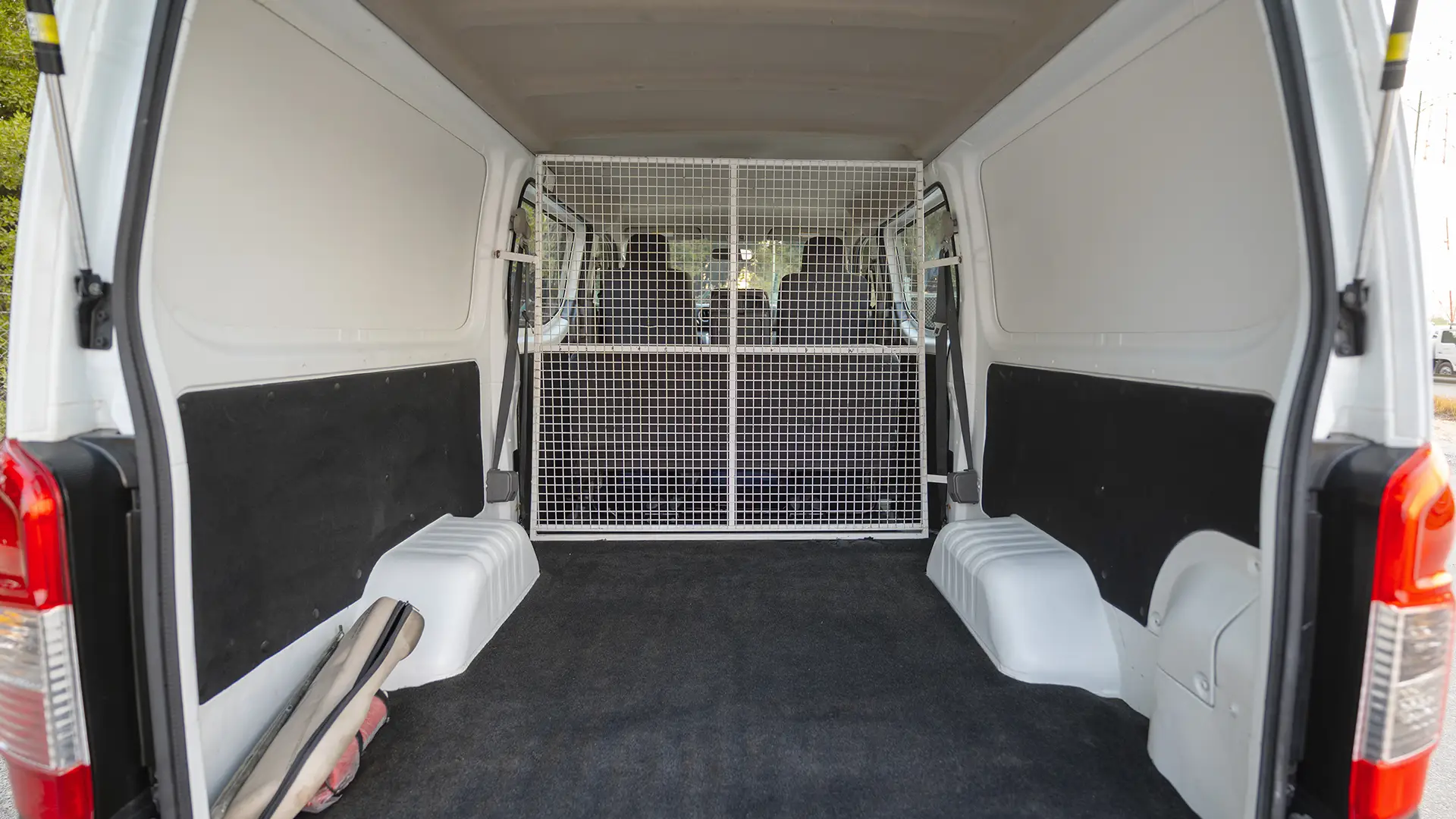 Used 2022 Nissan Urvan Standard Roof in White – Delivery Box Rear Opening View for Sale at First Choice Cars Dubai Sharjah