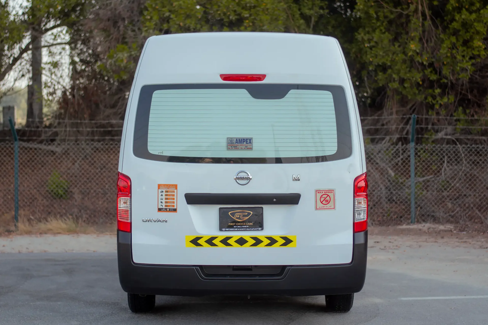 Used 2022 Nissan Urvan High Roof in White – Back/Rear View for Sale at First Choice Cars Dubai Sharjah