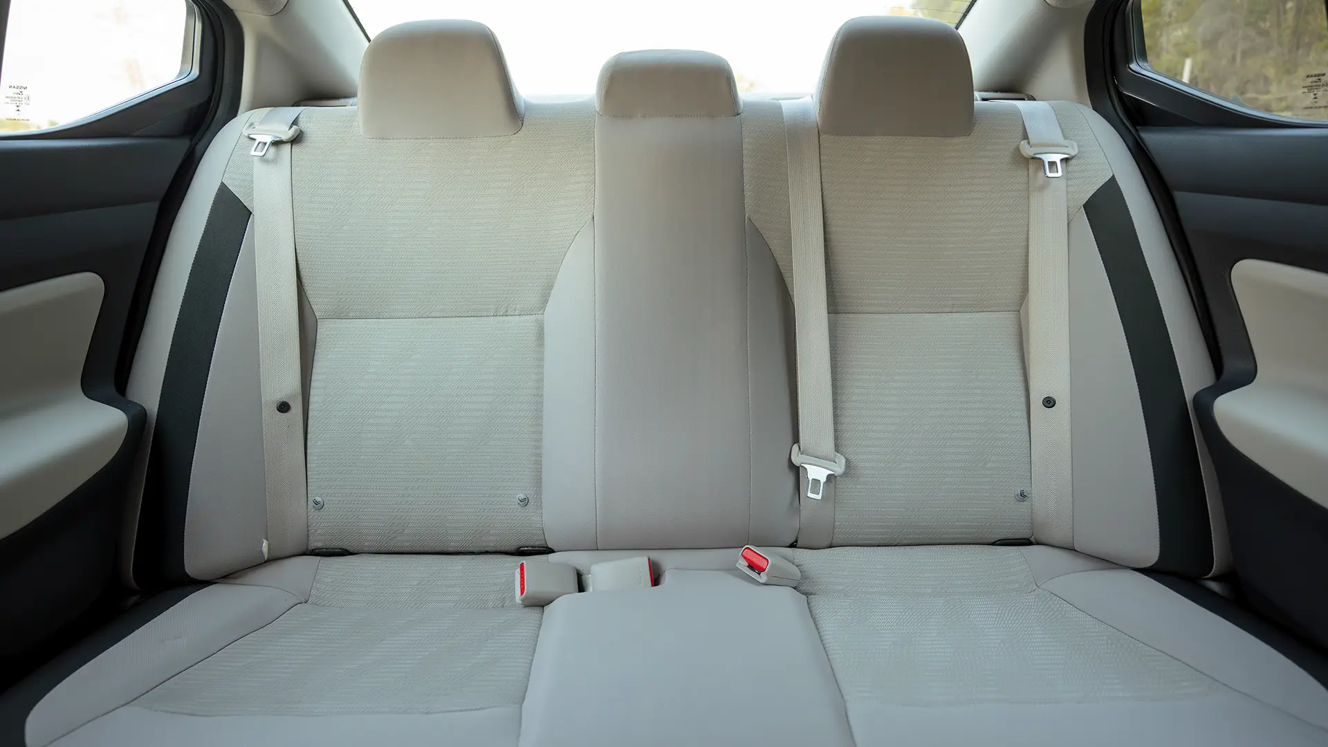 Used 2024 Nissan Sunny S in Black – Rear Seat View for Sale at First Choice Cars Dubai Sharjah