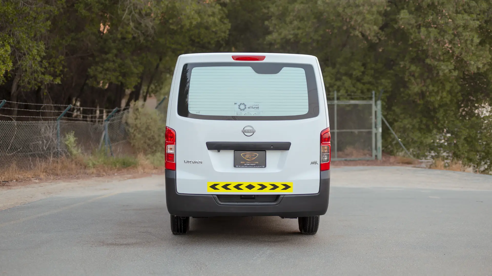 Used 2023 Nissan Urvan Standard Roof in White – Back/Rear View for Sale at First Choice Cars Dubai Sharjah