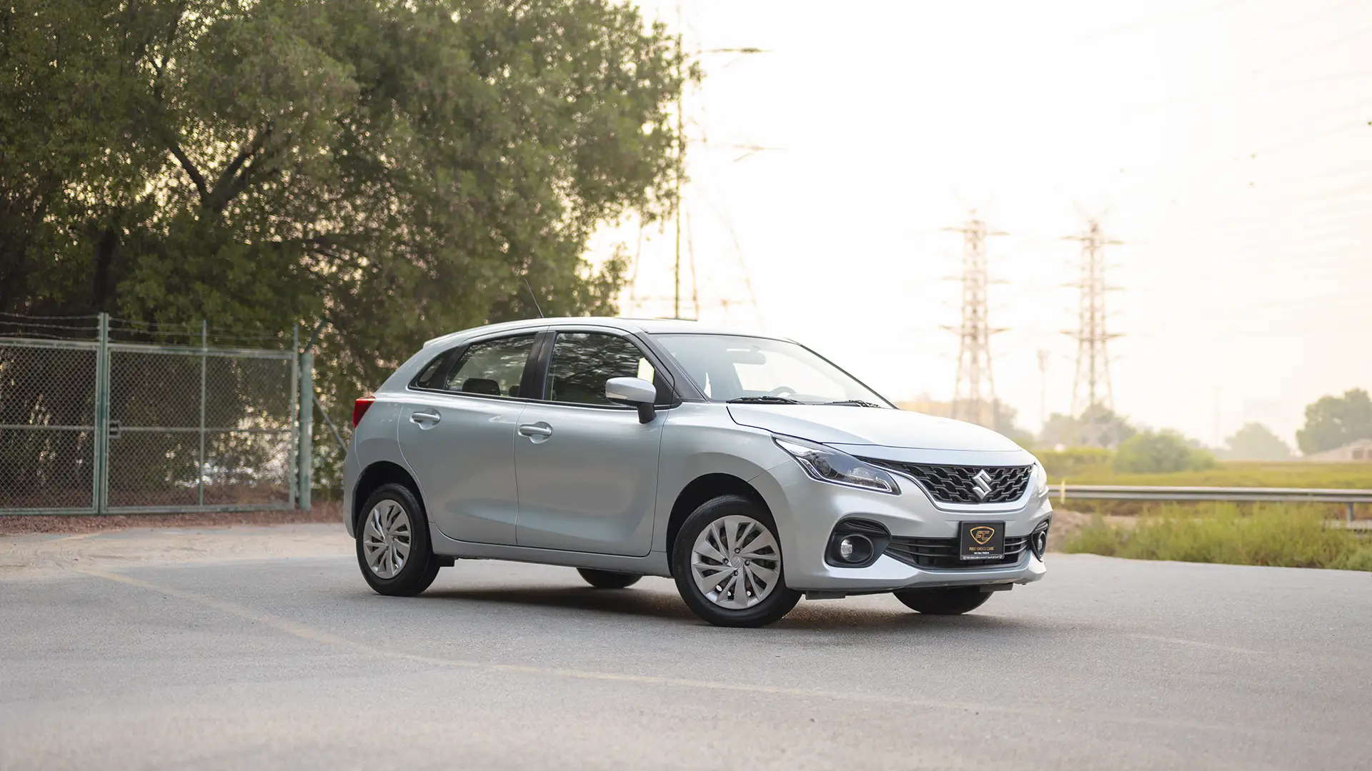 Used 2025 Suzuki Baleno GL in Silver – Right Front Diagonal (45°) View for Sale at First Choice Cars Dubai Sharjah