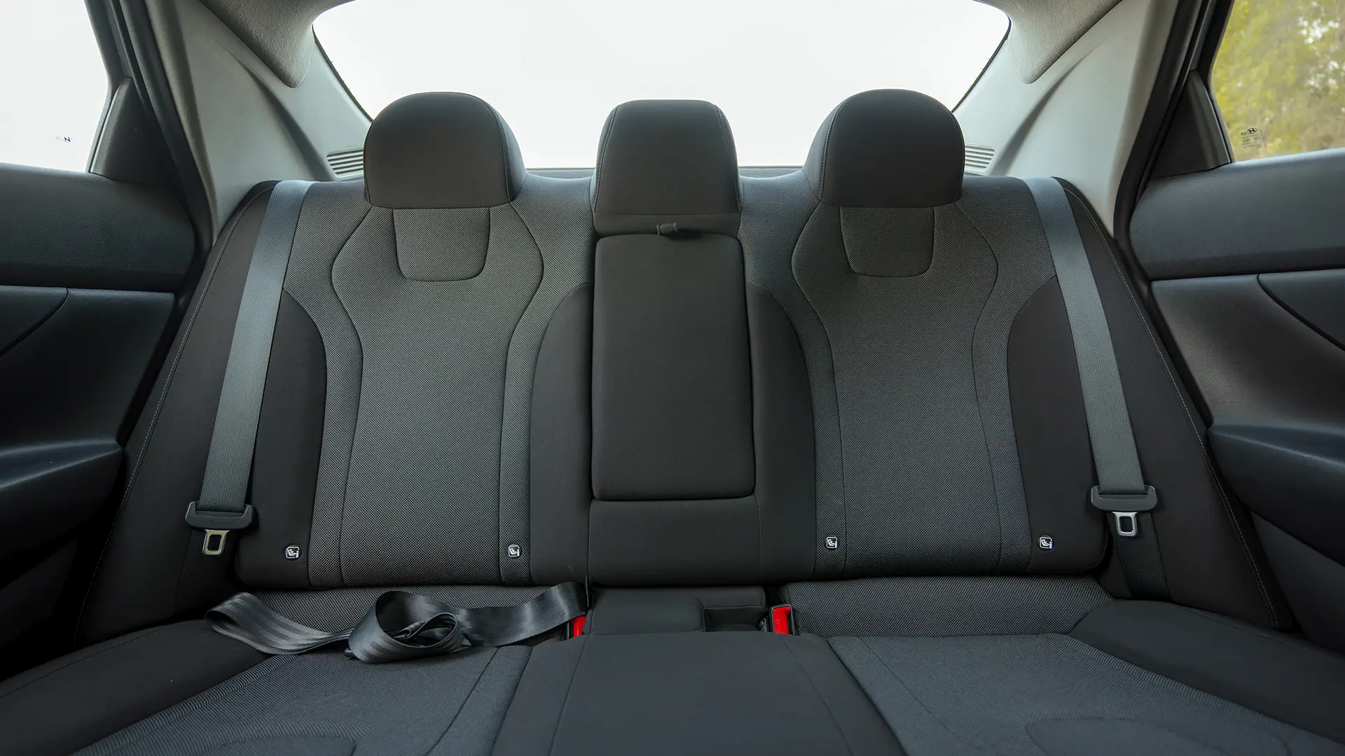 Used 2024 Hyundai Elantra Comfort in Grey – Rear Seat View for Sale at First Choice Cars Dubai Sharjah
