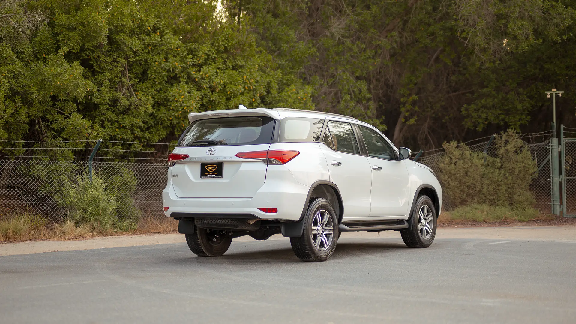 Used 2025 Toyota Fortuner EXR in White – Right Back Diagonal (45°) View for Sale at First Choice Cars Dubai Sharjah