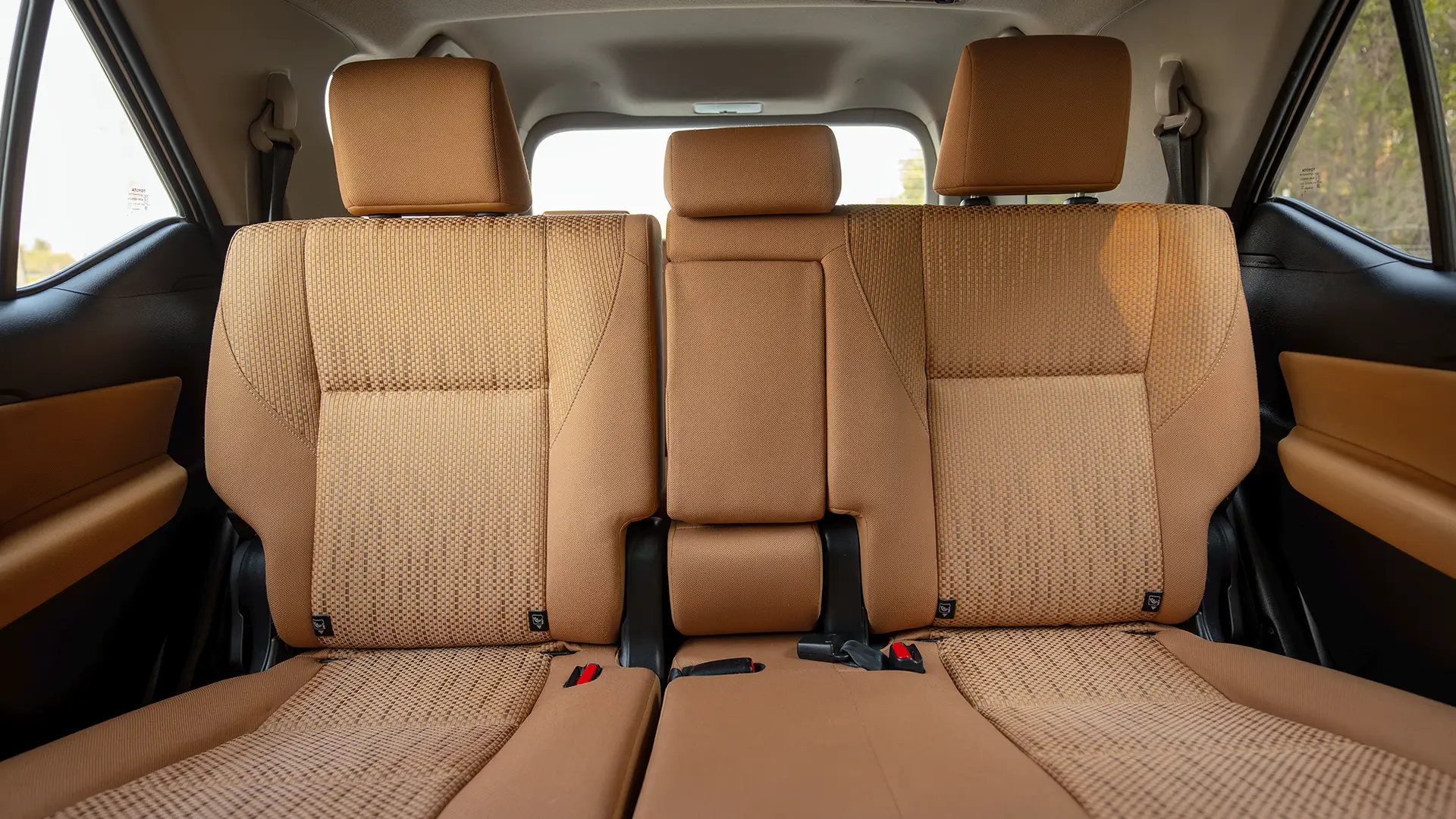 Used 2025 Toyota Fortuner EXR in White – Rear Seat View for Sale at First Choice Cars Dubai Sharjah