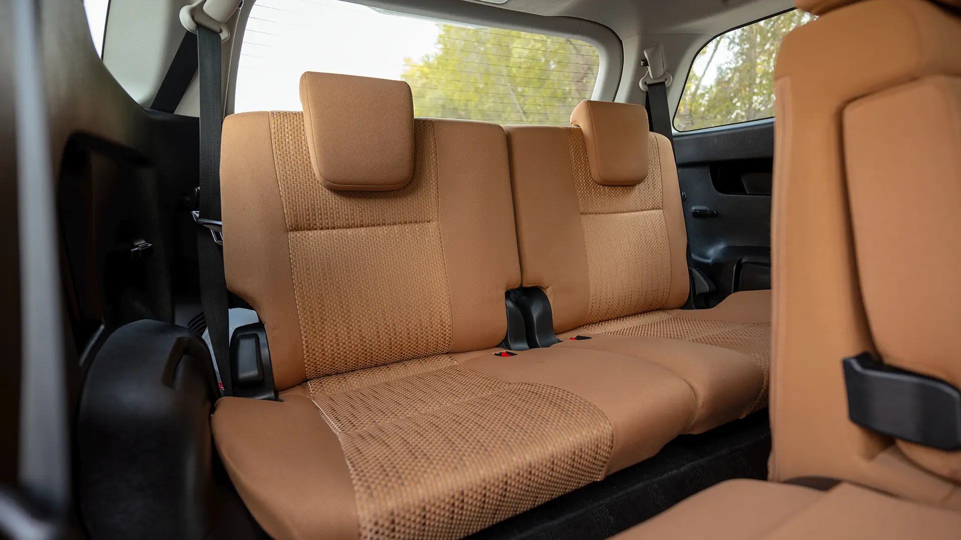 Used 2025 Toyota Fortuner EXR in White – Third Row Right Seat View for Sale at First Choice Cars Dubai Sharjah