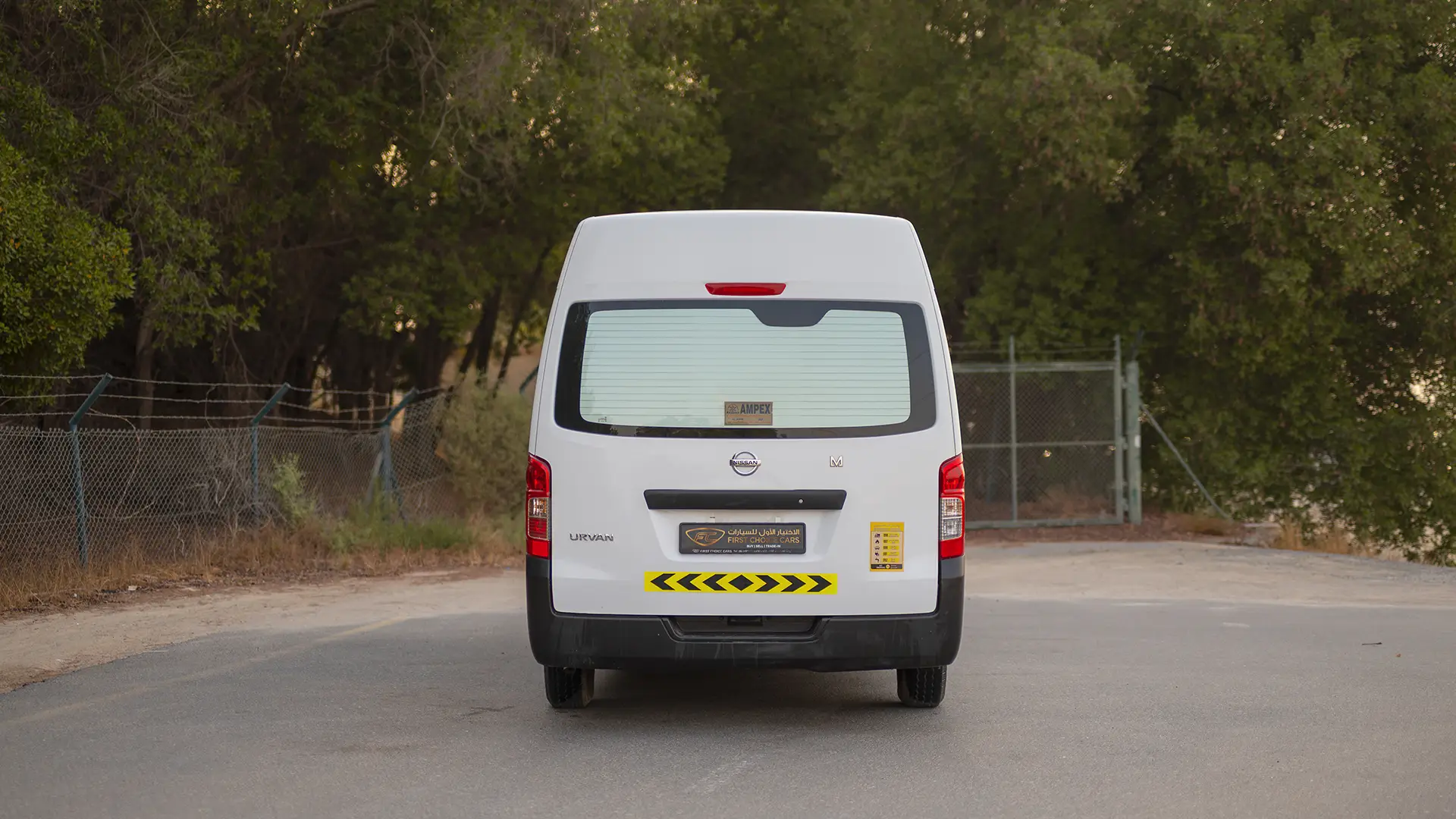 Used 2022 Nissan Urvan High Roof in White – Back/Rear View for Sale at First Choice Cars Dubai Sharjah