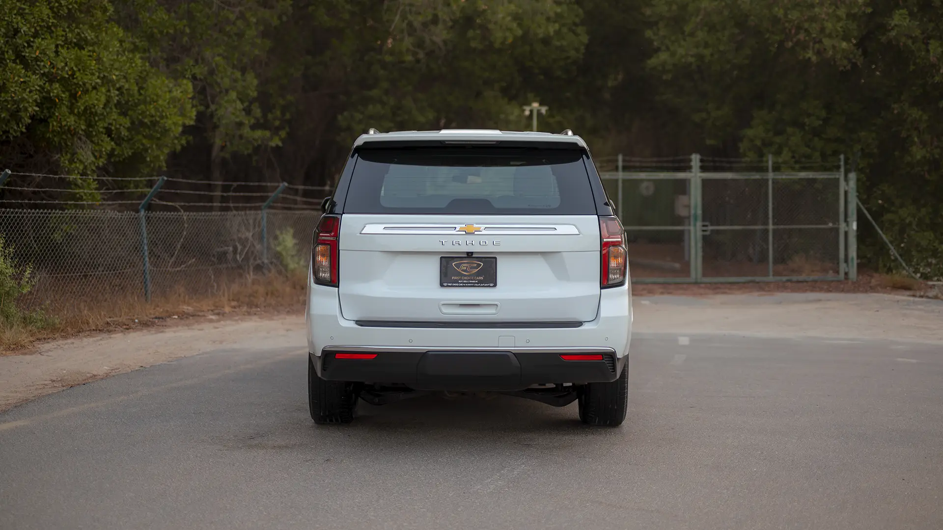 Used 2024 Chevrolet Tahoe LS in White – Back/Rear View for Sale at First Choice Cars Dubai Sharjah
