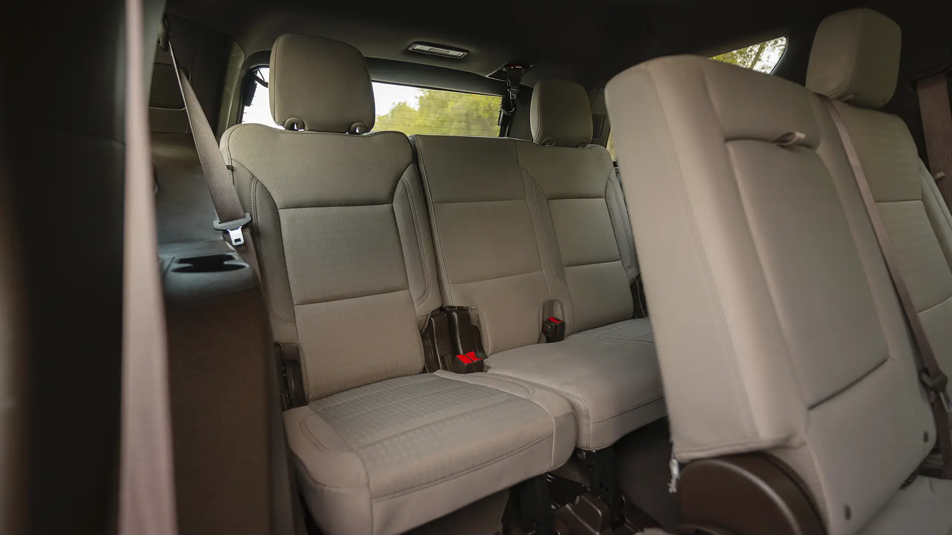 Used 2024 Chevrolet Tahoe LS in White – Third Row Right Seat View for Sale at First Choice Cars Dubai Sharjah