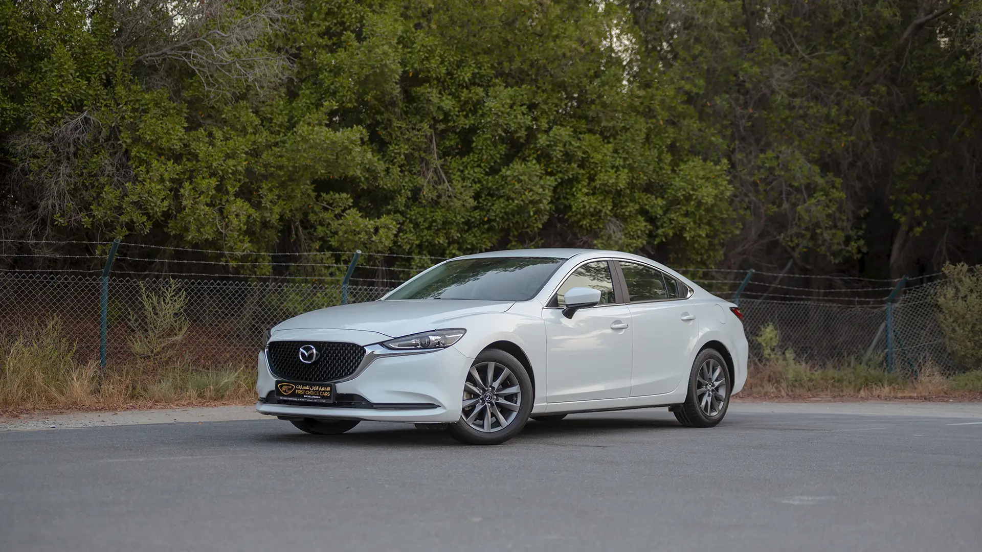 Used 2024 Mazda 6 Pure in White – Left Front Diagonal (45°) View for Sale at First Choice Cars Dubai Sharjah