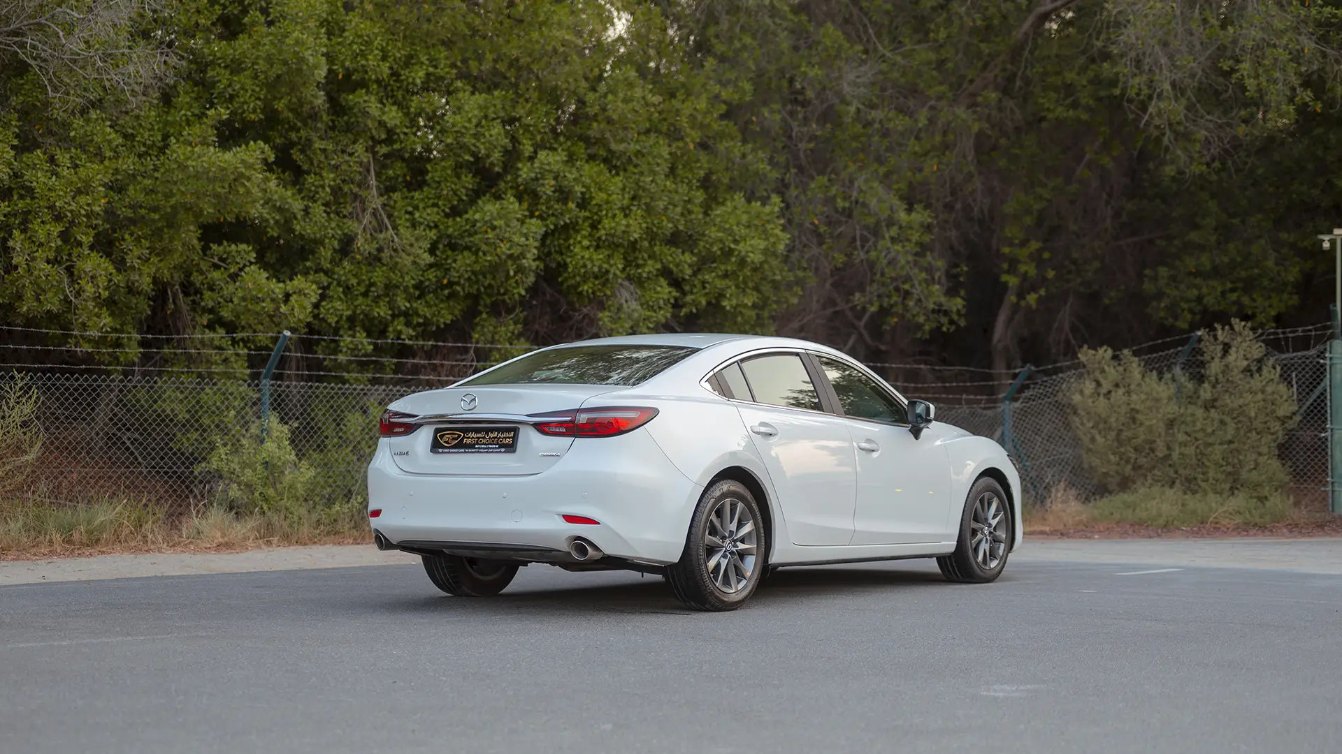 Used 2024 Mazda 6 Pure in White – Right Back Diagonal (45°) View for Sale at First Choice Cars Dubai Sharjah