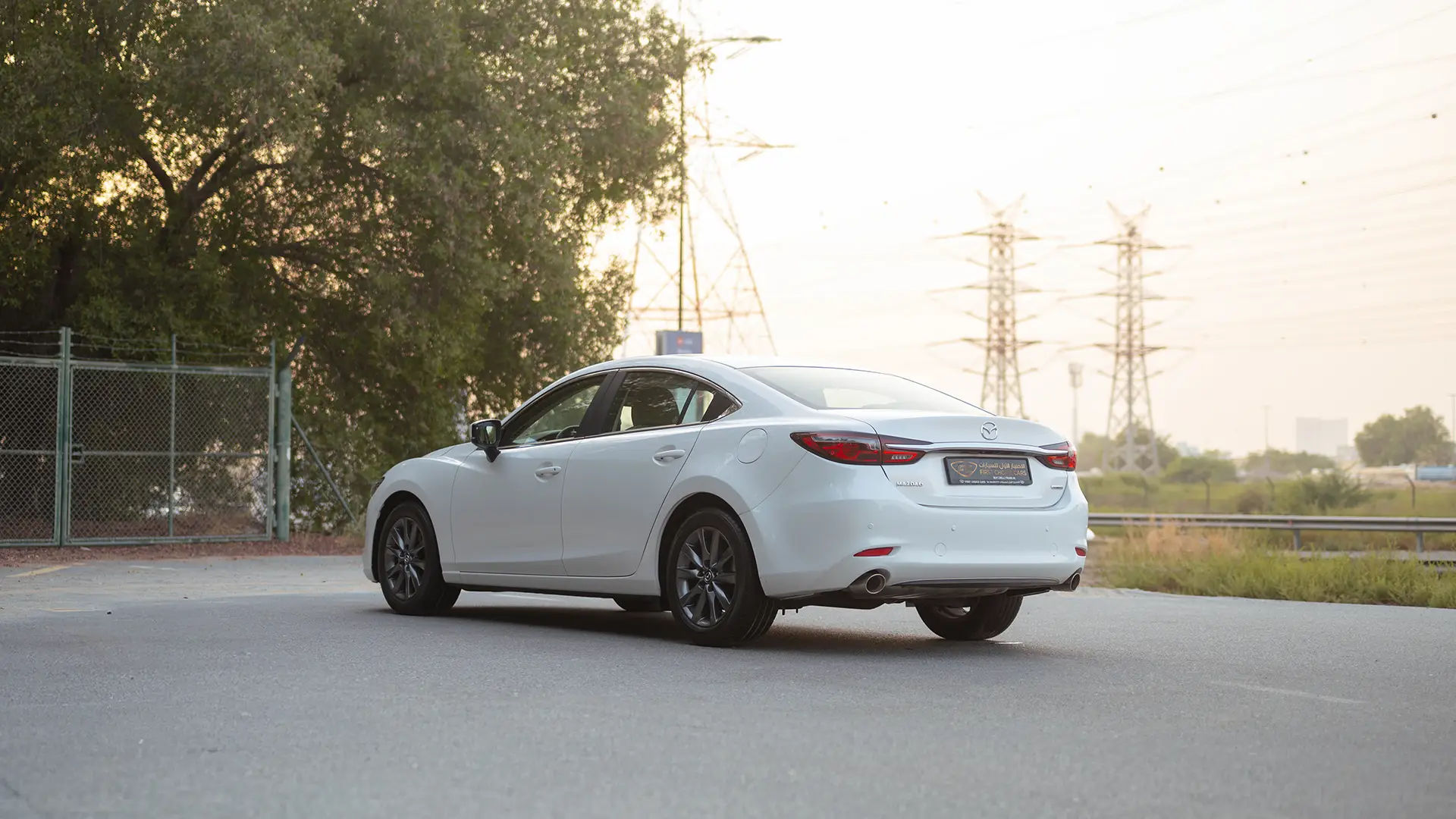 Used 2024 Mazda 6 Pure in White – Left Back Diagonal (45°) View for Sale at First Choice Cars Dubai Sharjah