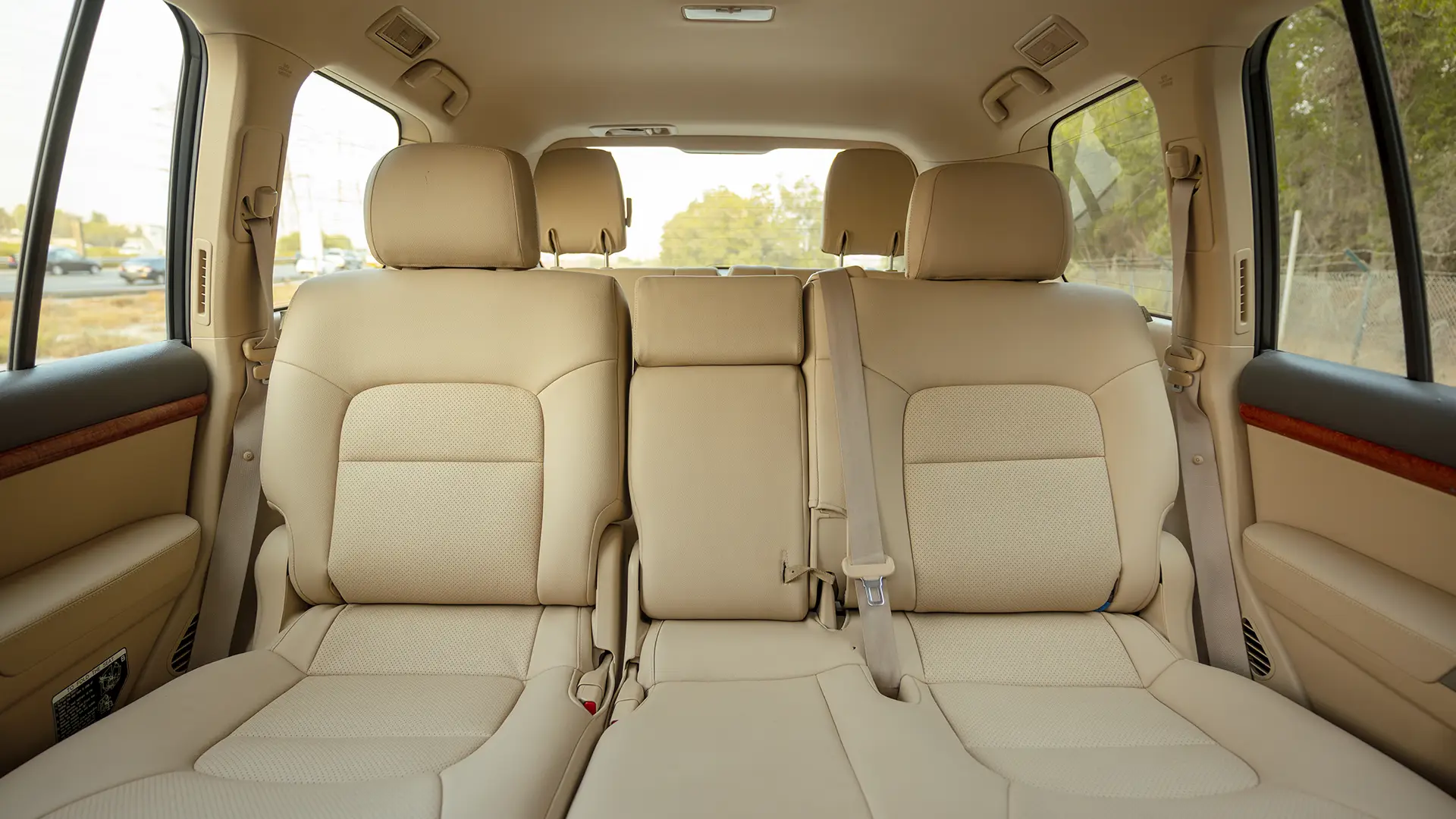 Used 2014 Toyota Land Cruiser VXR in White – Rear Seat View for Sale at First Choice Cars Dubai Sharjah