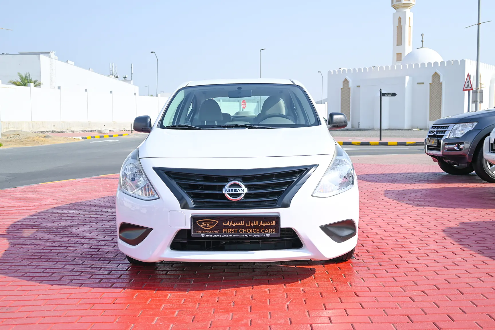 Used 2018 Nissan Sunny S White – Front View at First Choice Cars Sharjah