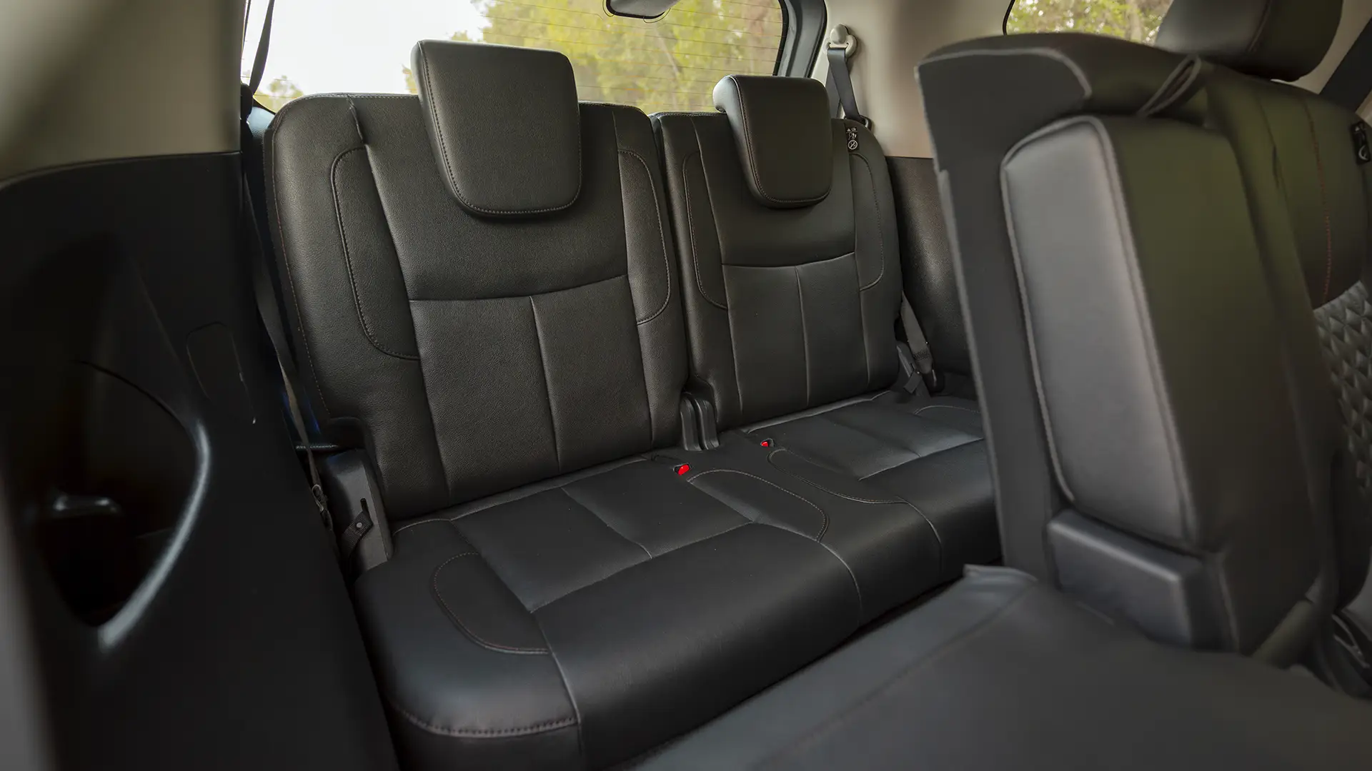 Used 2023 Nissan Xterra Platinum in Grey – Third Row Right Seat View for Sale at First Choice Cars Dubai Sharjah