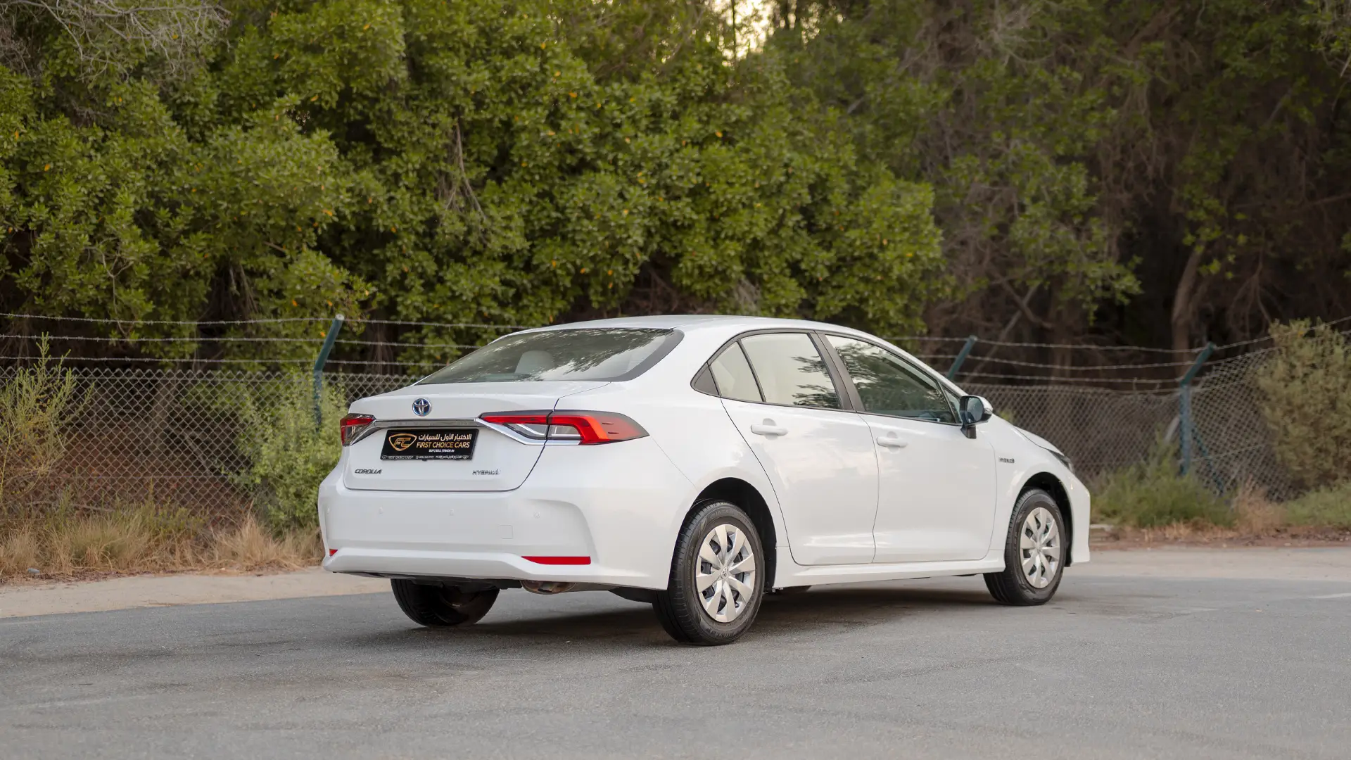 Used 2024 Toyota Corolla XLI in White – Right Back Diagonal (45°) View for Sale at First Choice Cars Dubai Sharjah
