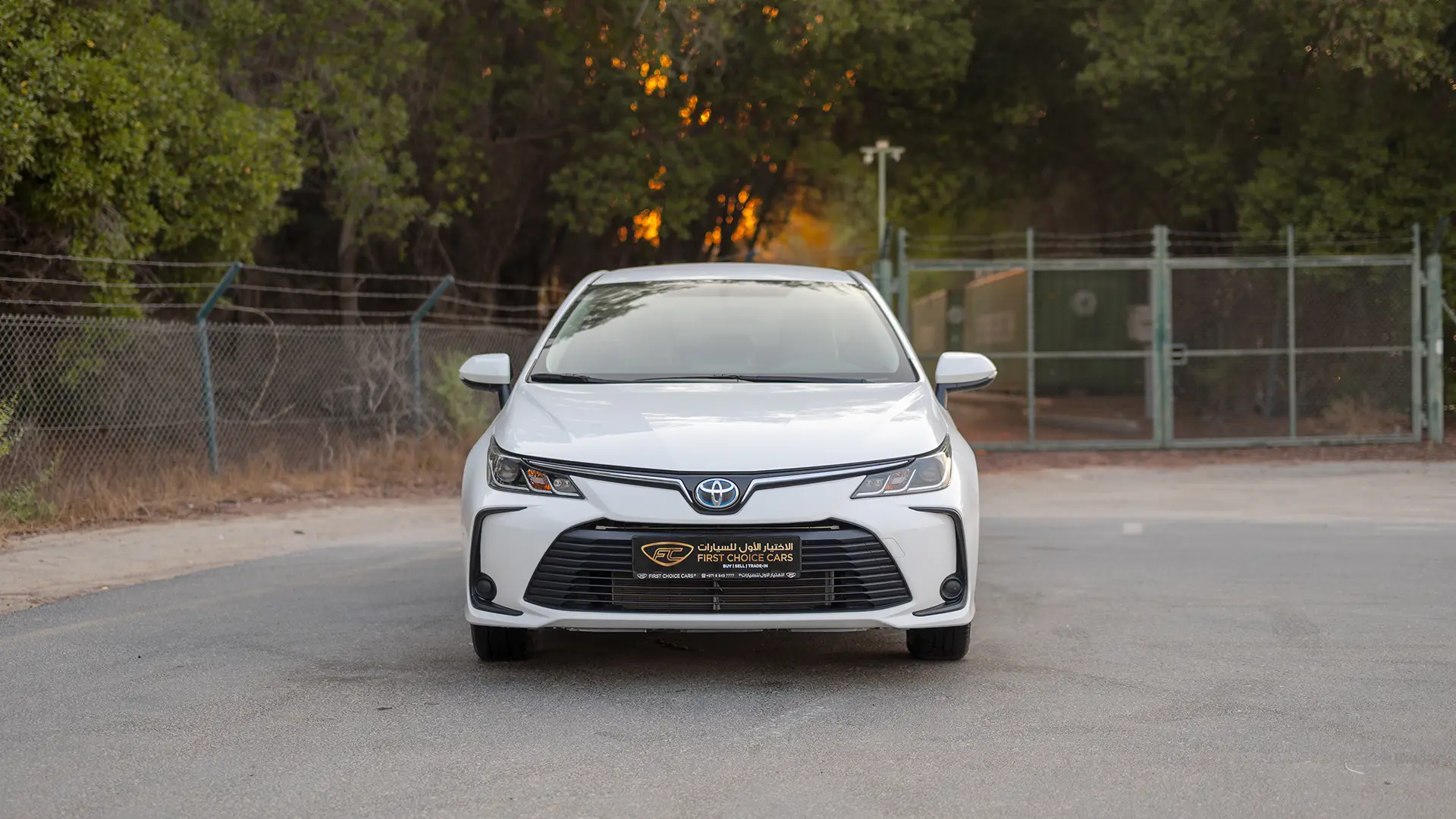 Used 2024 Toyota Corolla XLI in White – Front View for Sale at First Choice Cars Dubai Sharjah