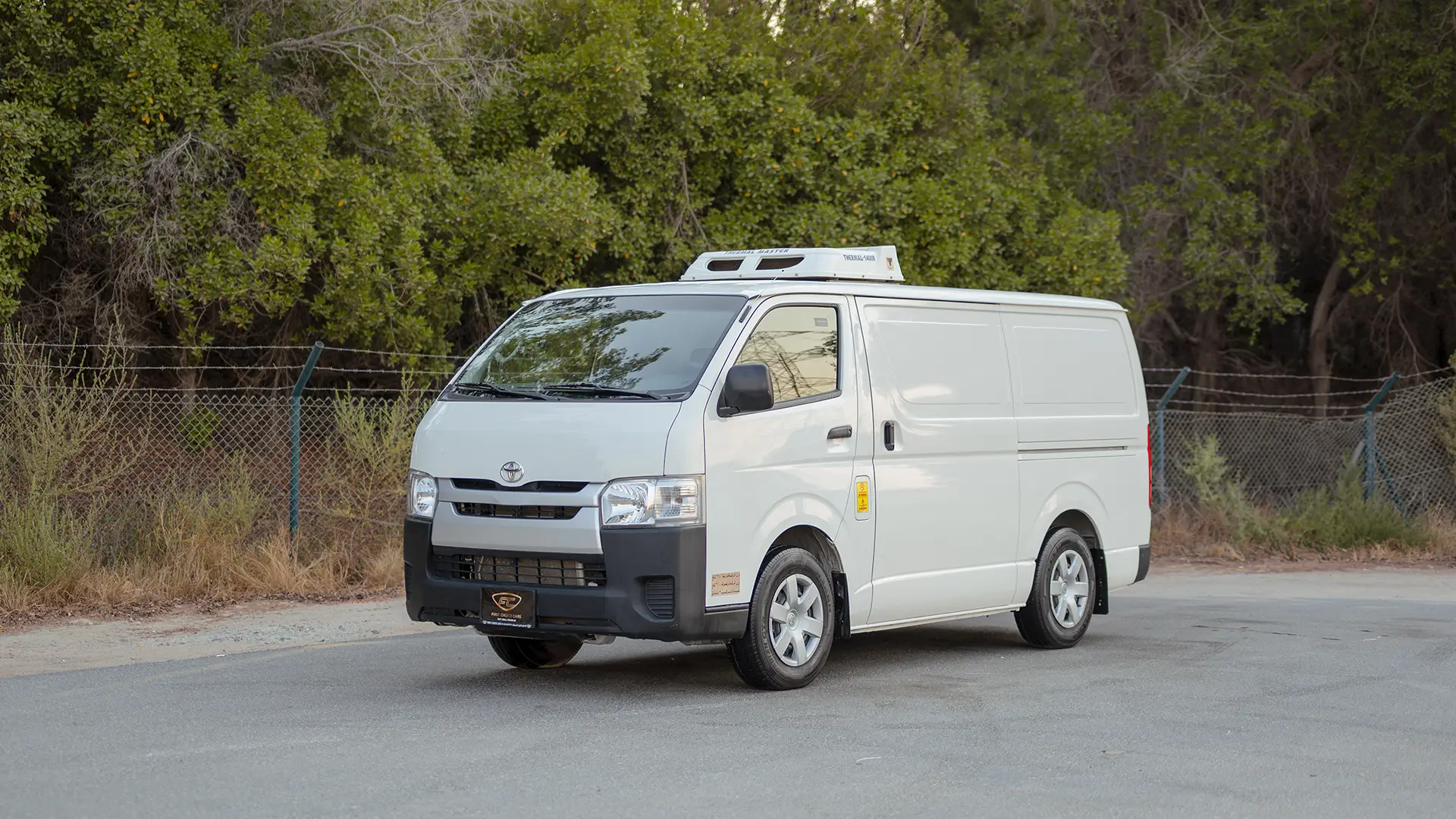 Used 2022 Toyota Hiace GL Standard Roof in White – Left Front Diagonal (45°) View for Sale at First Choice Cars Dubai Sharjah